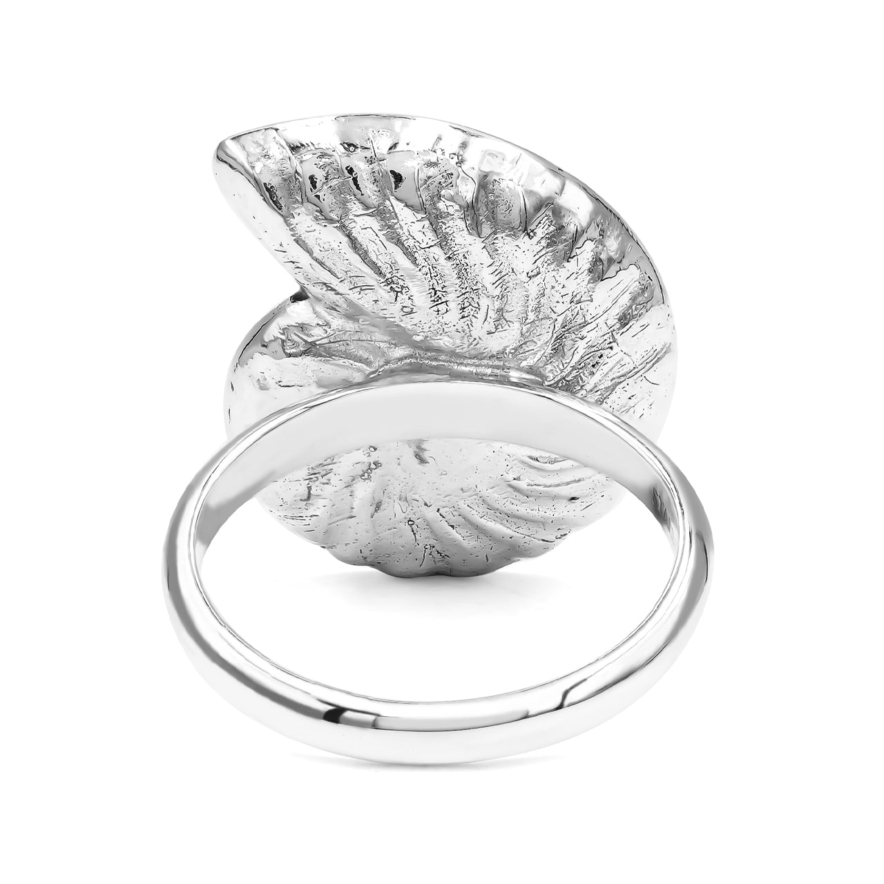 Abalone Shell Inlay Ammonite Ring