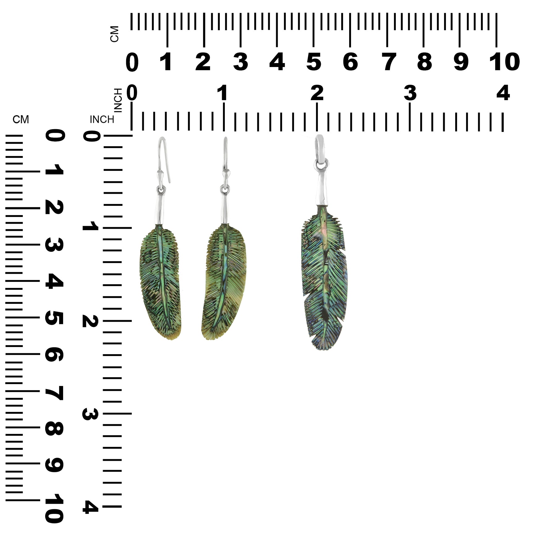 Abalone Shell Feather Carving Jewelry Set