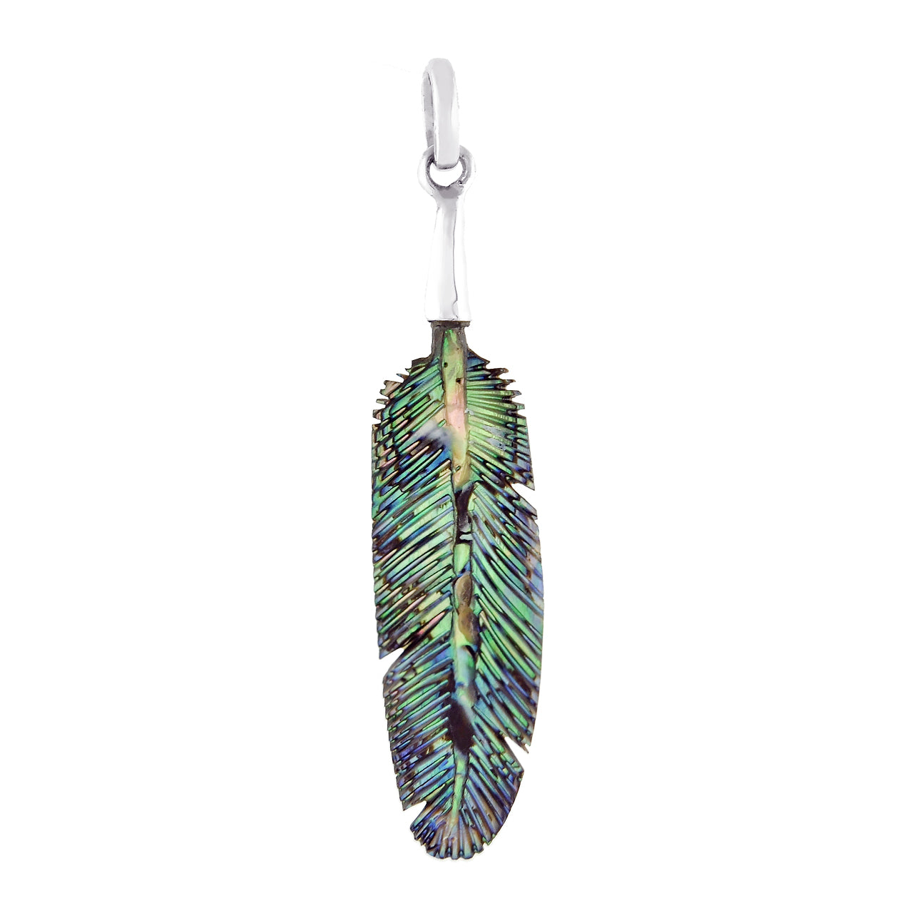 Abalone Shell Feather Carving Jewelry Set