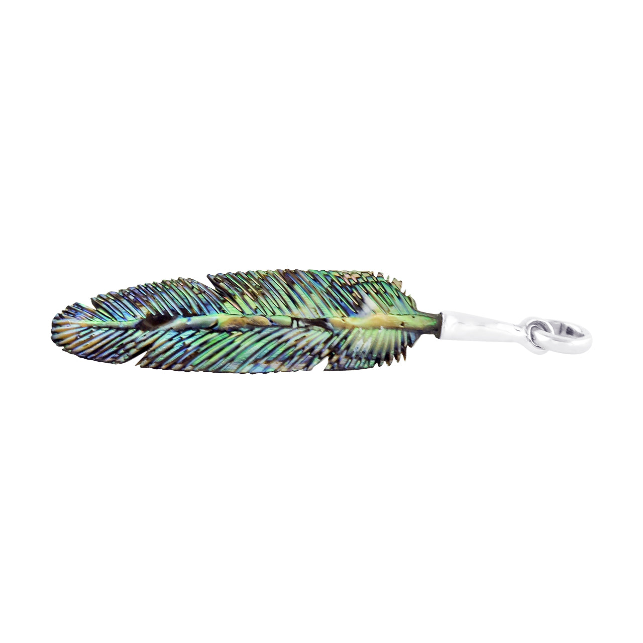 Abalone Shell Feather Carving Jewelry Set