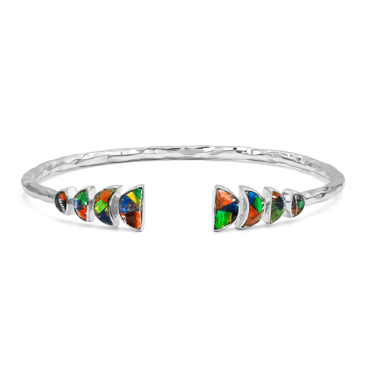 Ammolite Open Bangle Bracelet