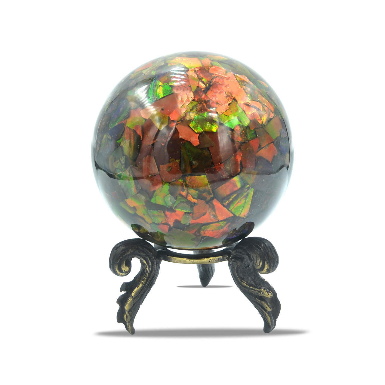 Ammolite Sphere Display