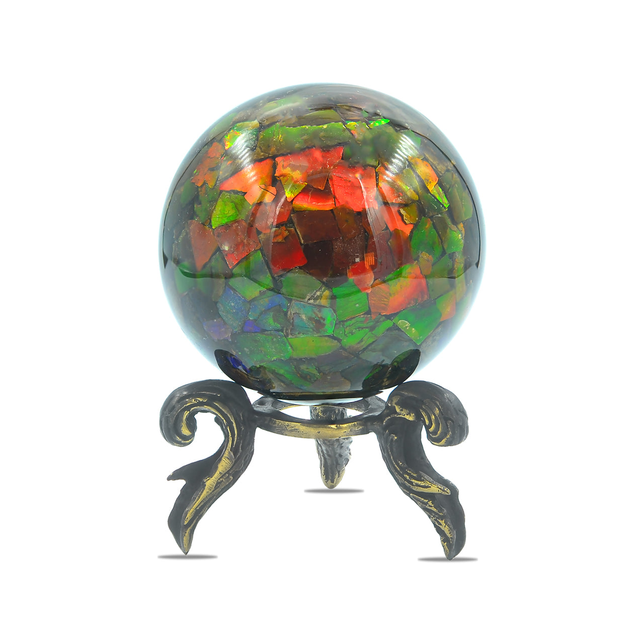 Ammolite Sphere Display