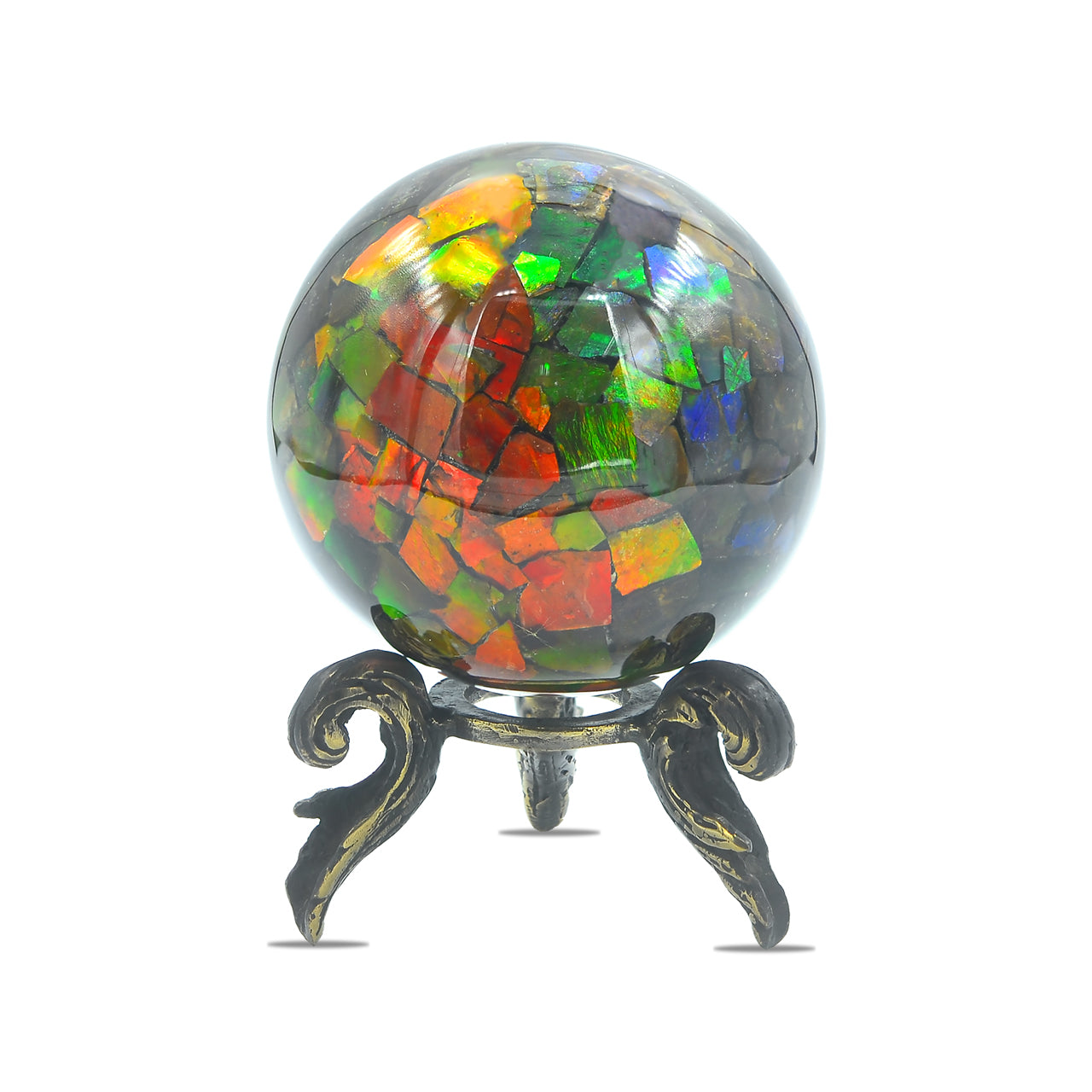 Ammolite Sphere Display