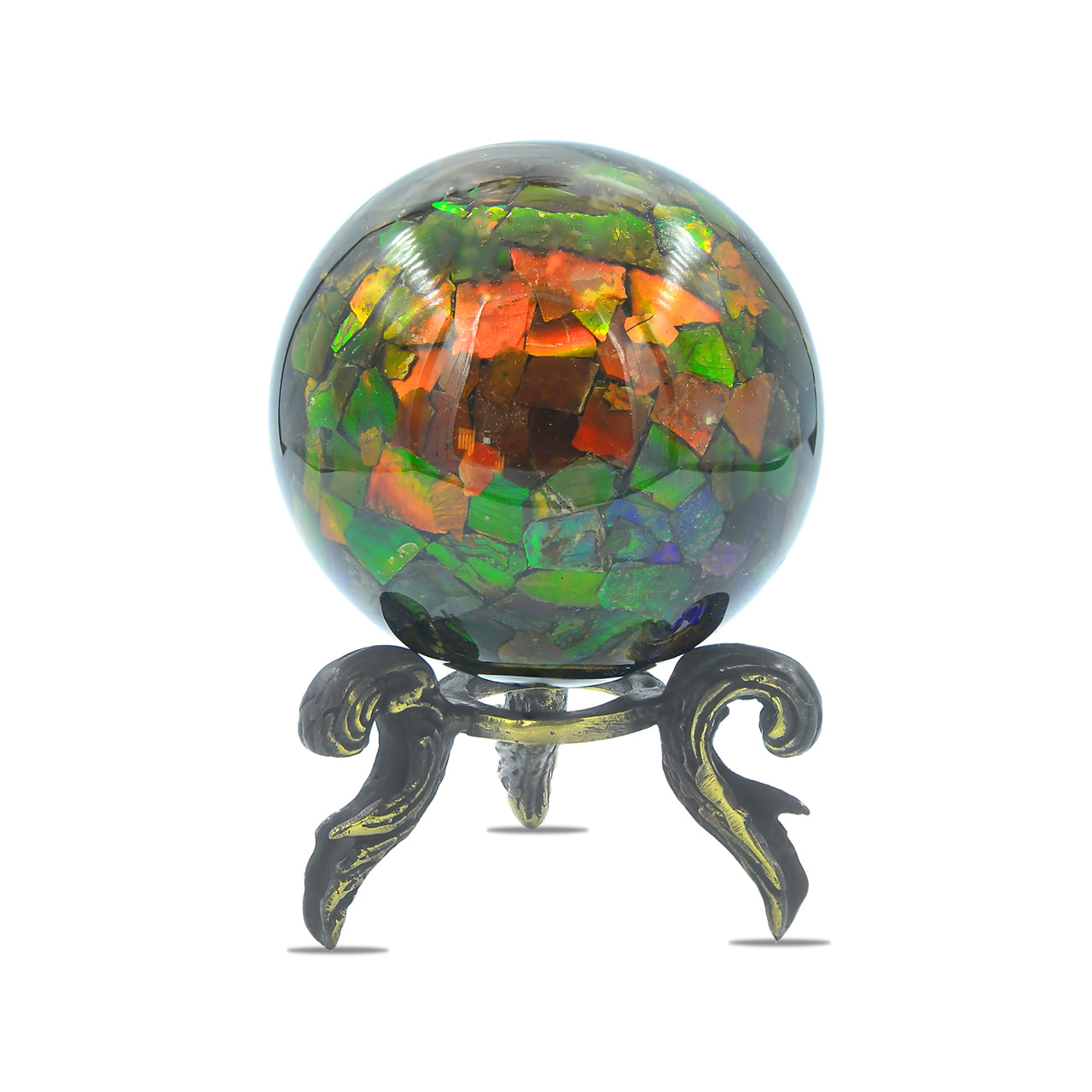 Ammolite Sphere Display