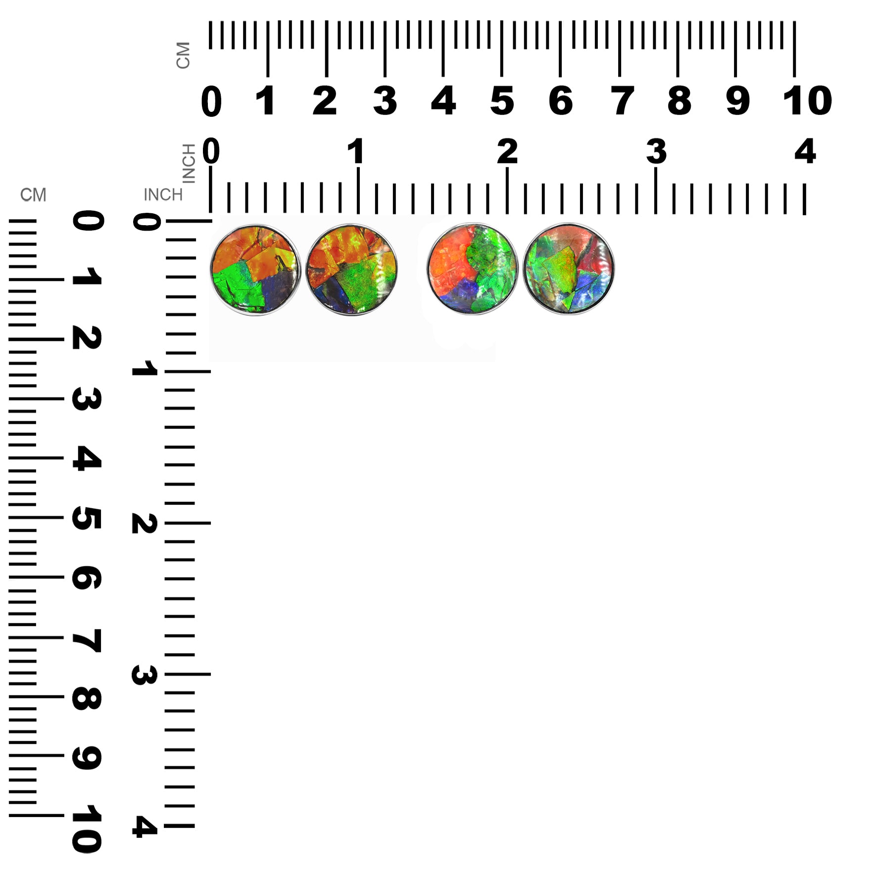 Round 15 mm Ammolite Post Style Earrings