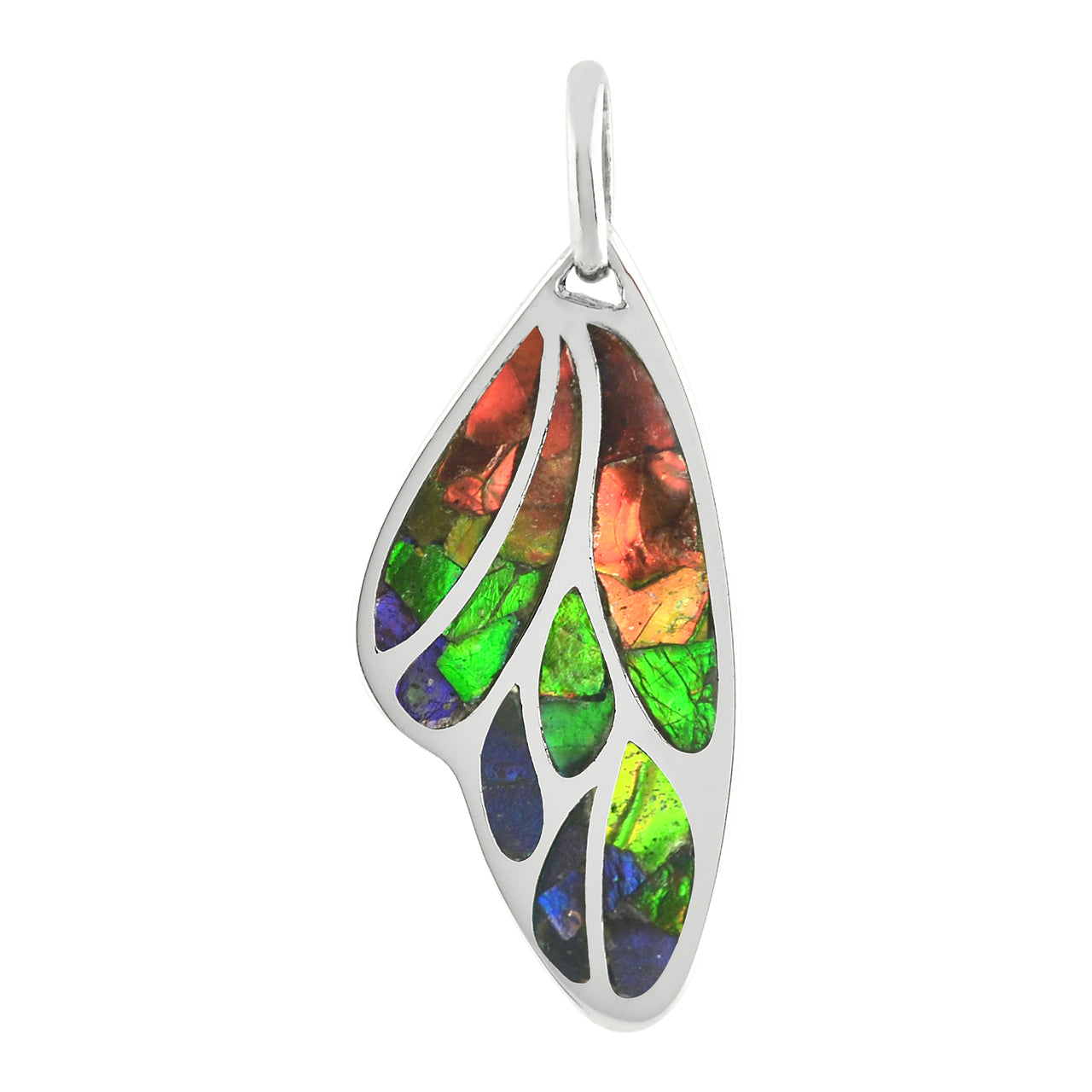 Ammolite Butterfly Wing Pendant