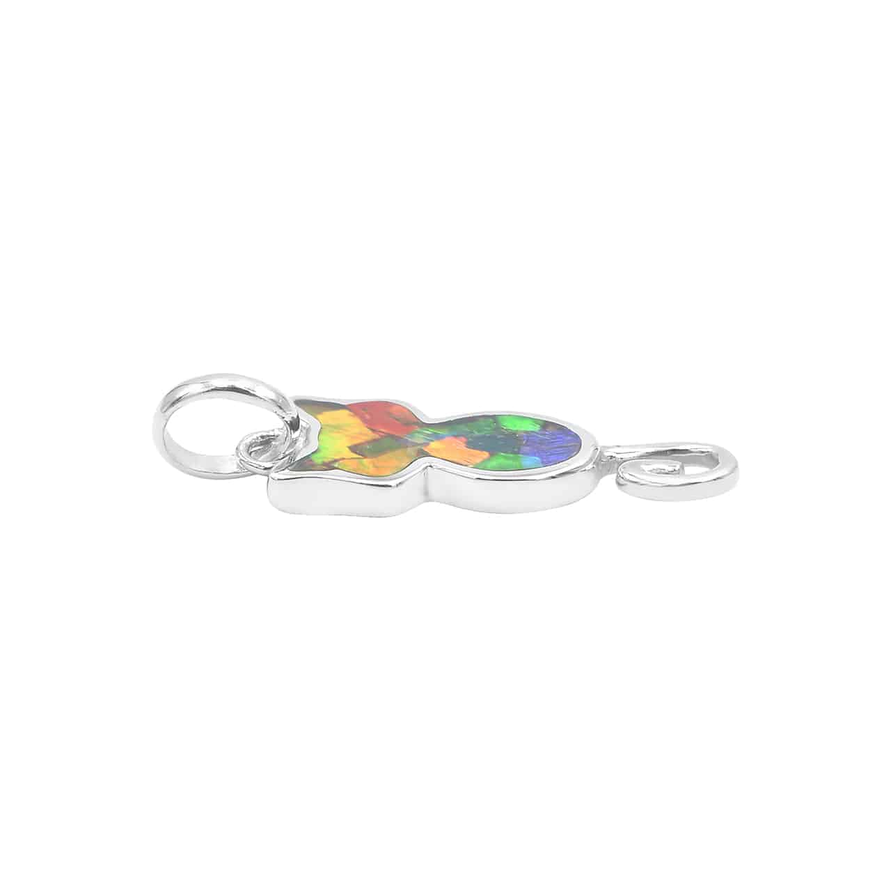 Ammolite Indoor Cat Silhouette Pendant