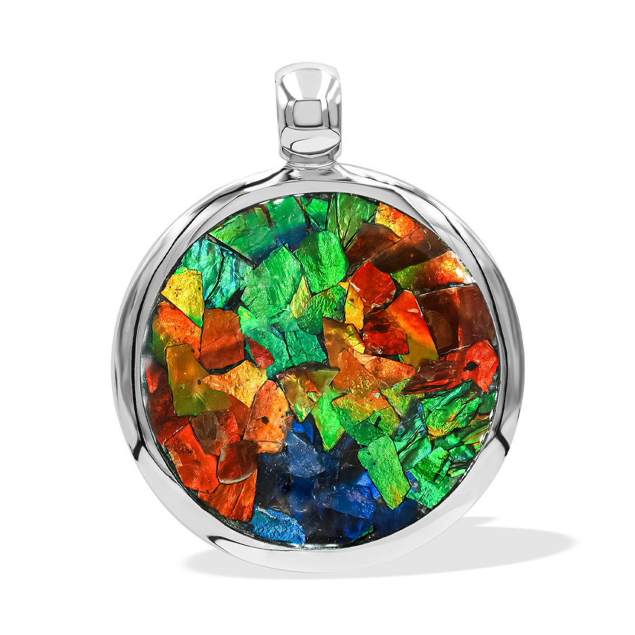 Captivating Ammolite Medallion Style Pendant