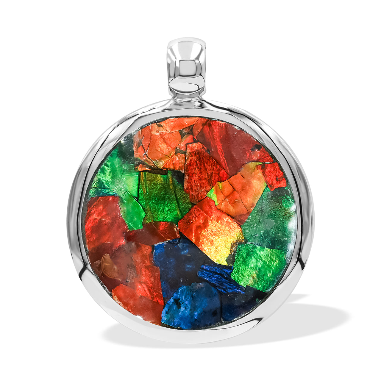 Captivating Ammolite Medallion Style Pendant