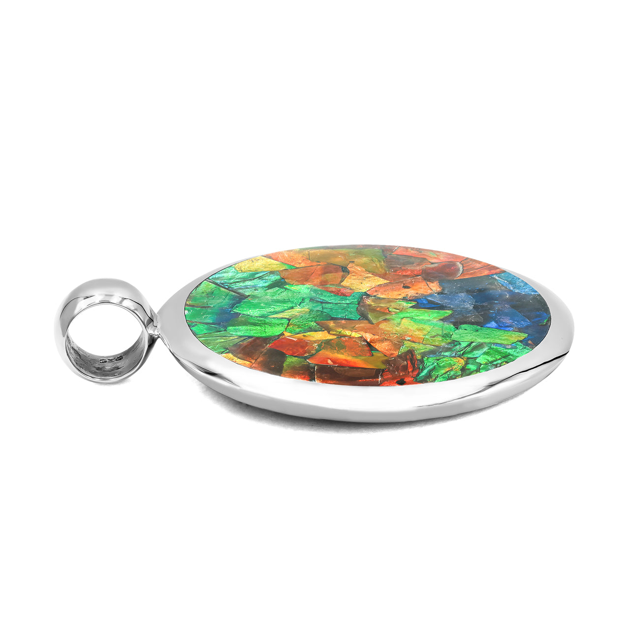 Captivating Ammolite Medallion Style Pendant