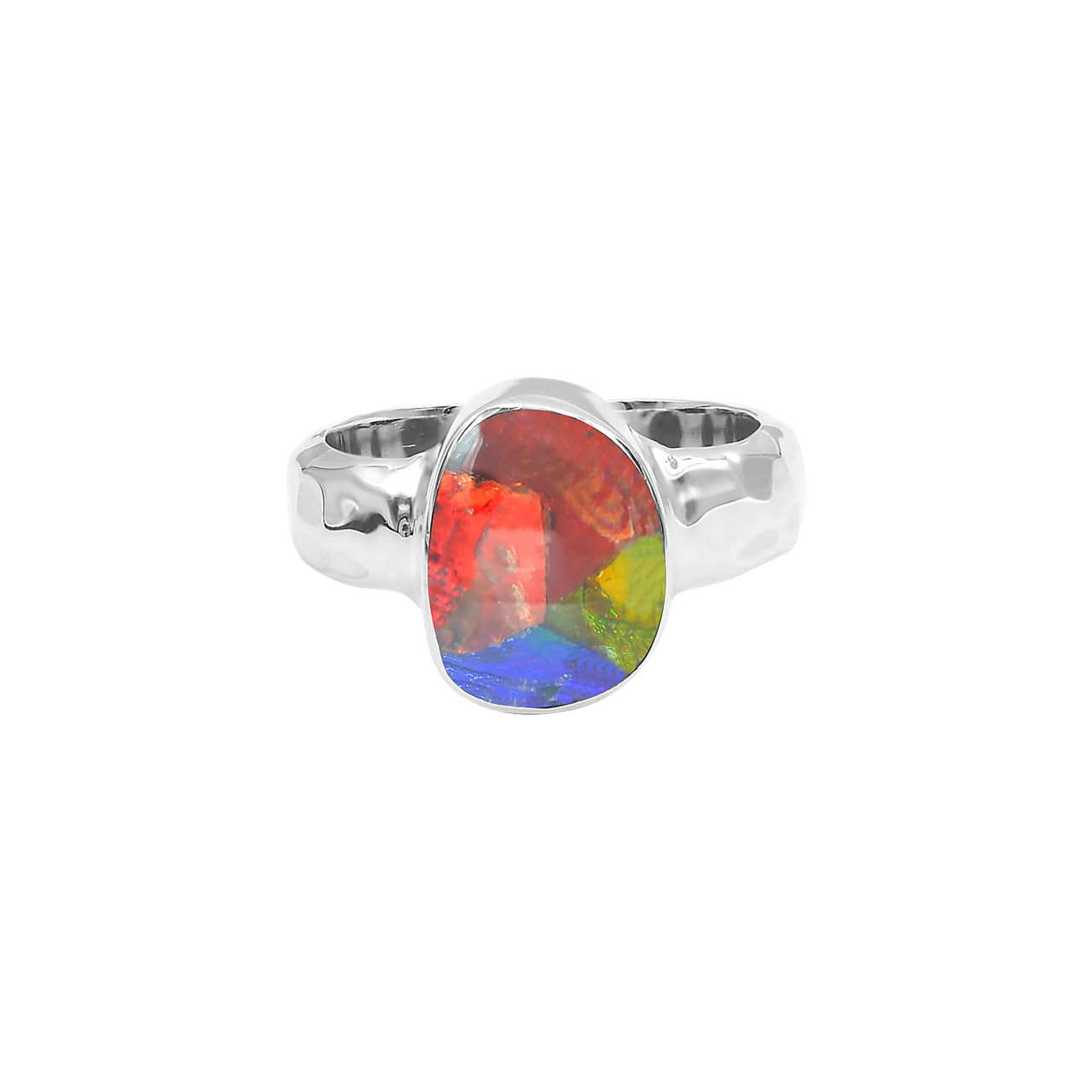 Ammolite Free-Form Cabochons Ring