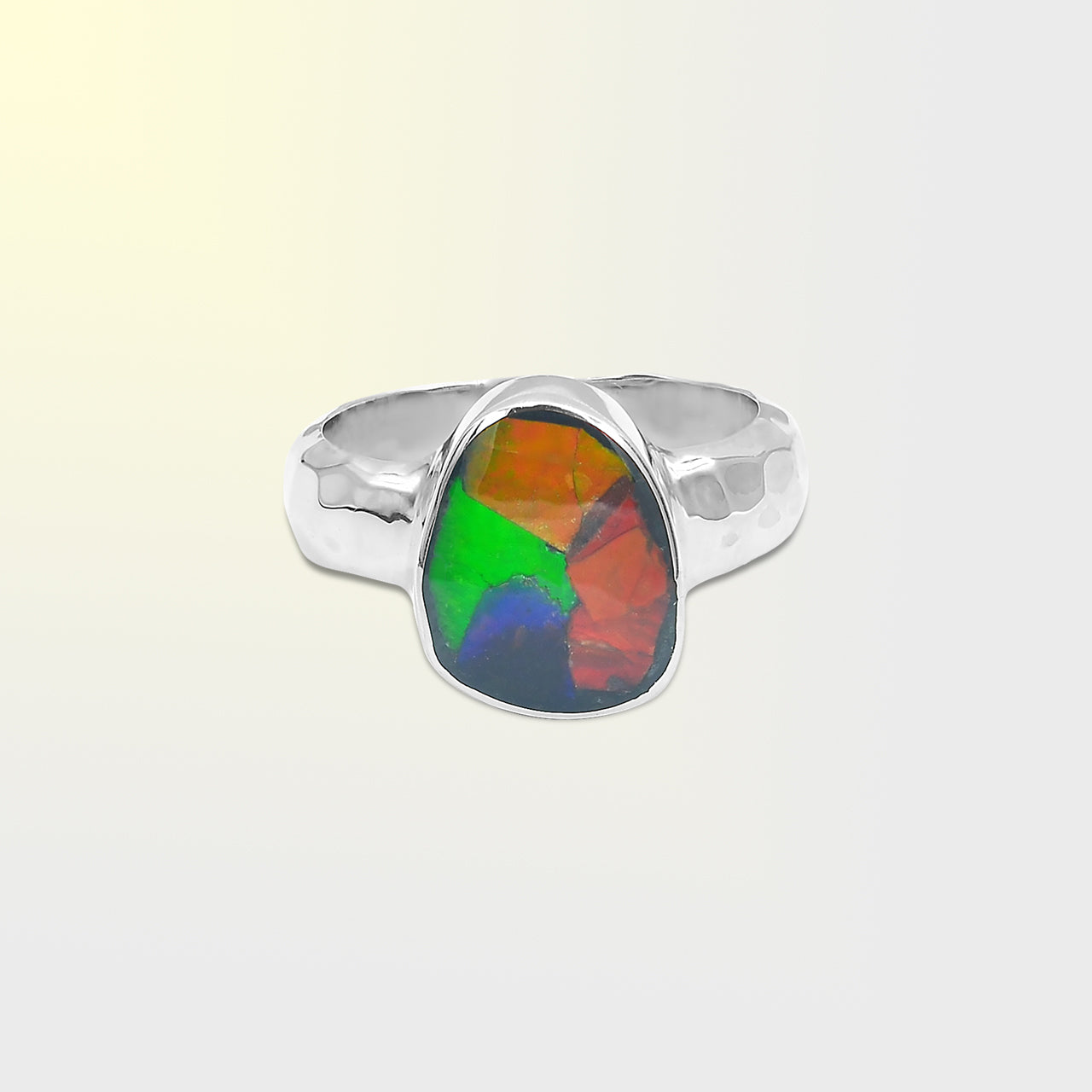 Ammolite Free-Form Cabochons Ring