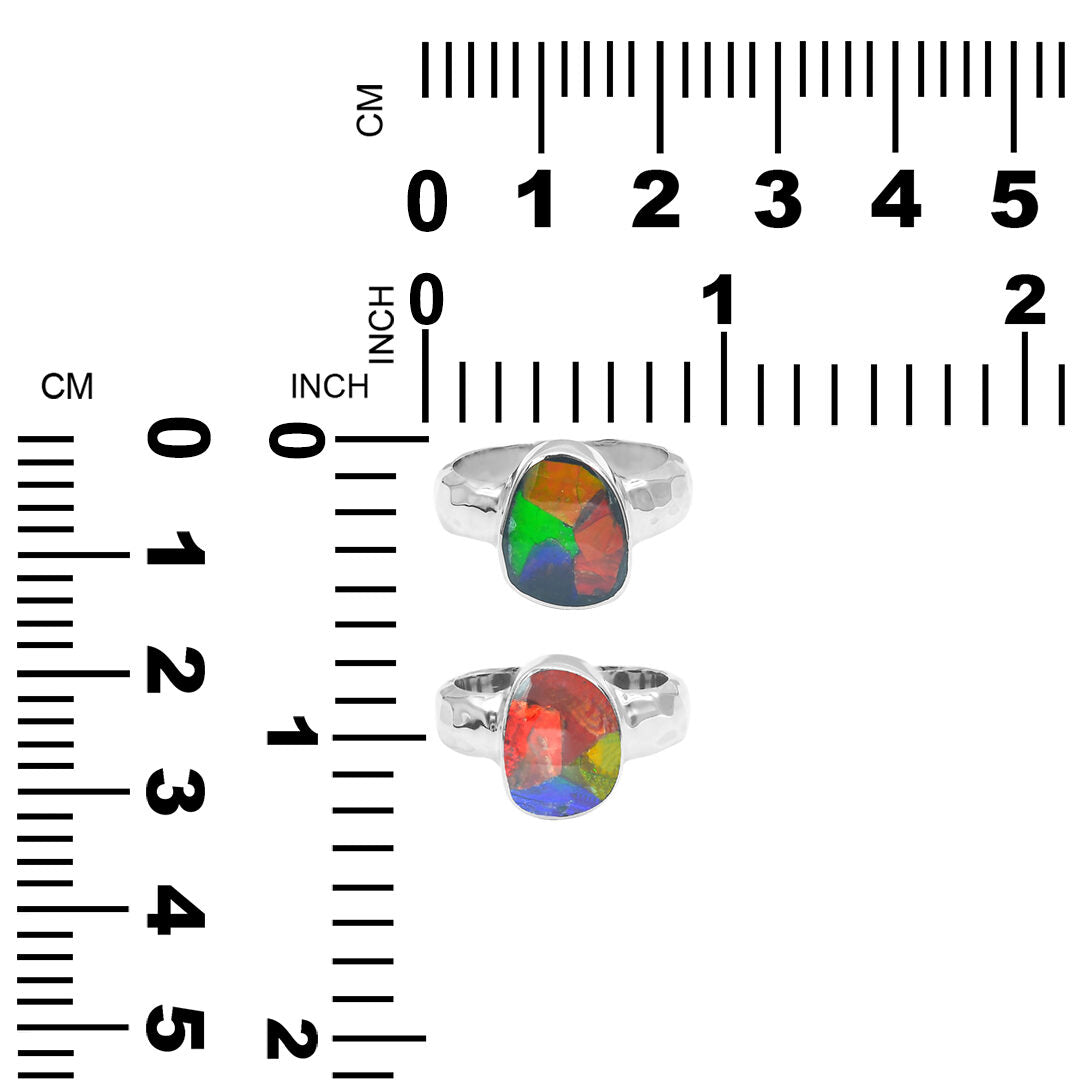 Ammolite Free-Form Cabochons Ring