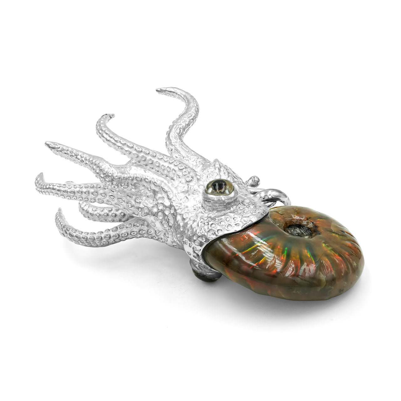 Nautilus Ammonite with Silver tentacles pendant