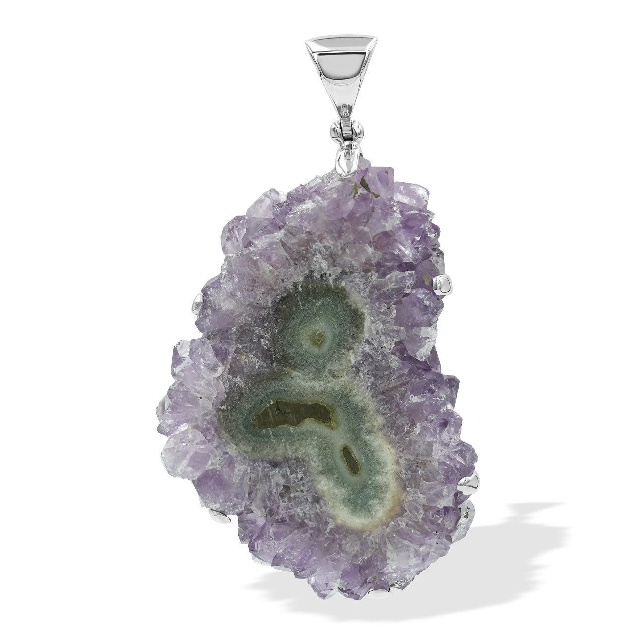 Amethyst Rose prong set pendant 2.65-2.75" tall