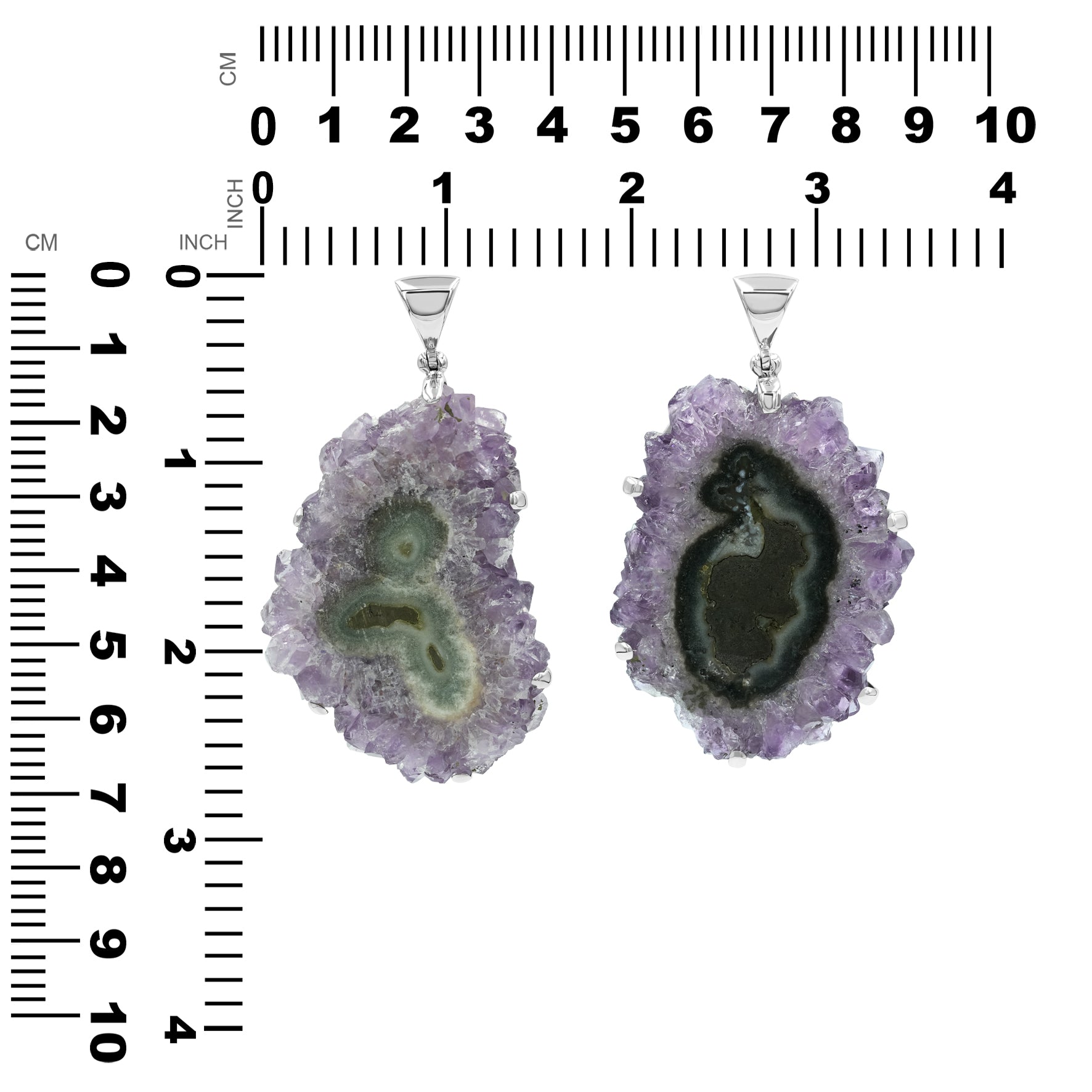 Amethyst Rose prong set pendant 2.65-2.75" tall