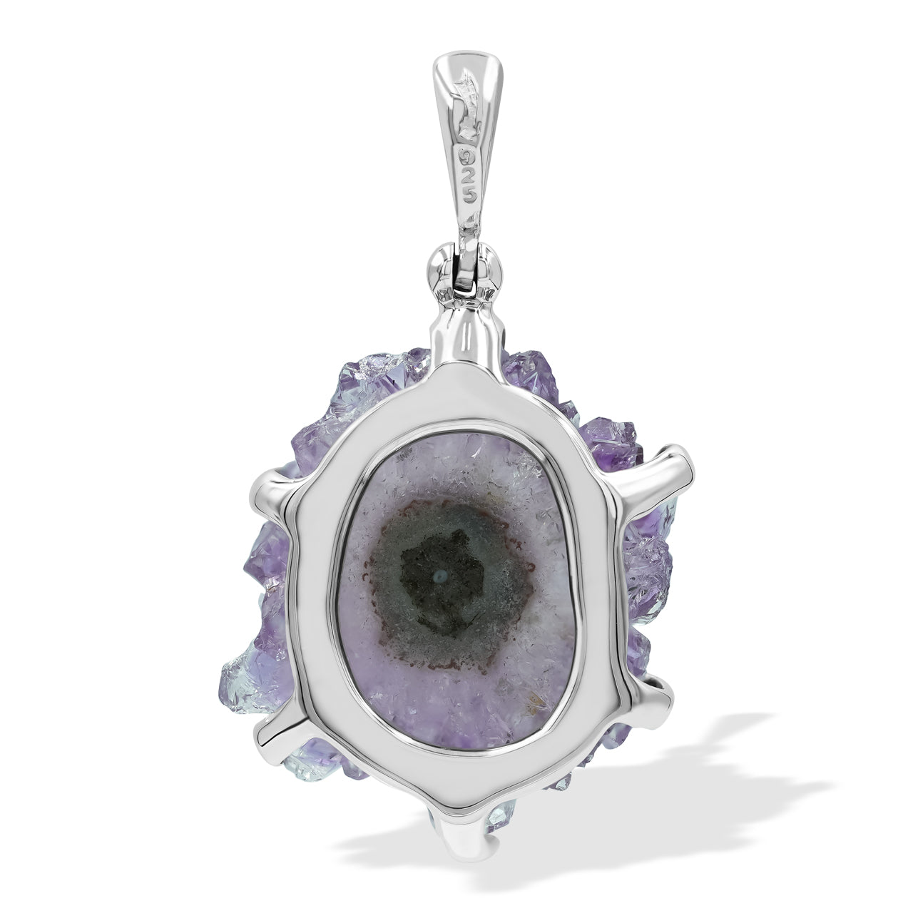 Amethyst Rose prong set pendant 1.3-1.4" tall