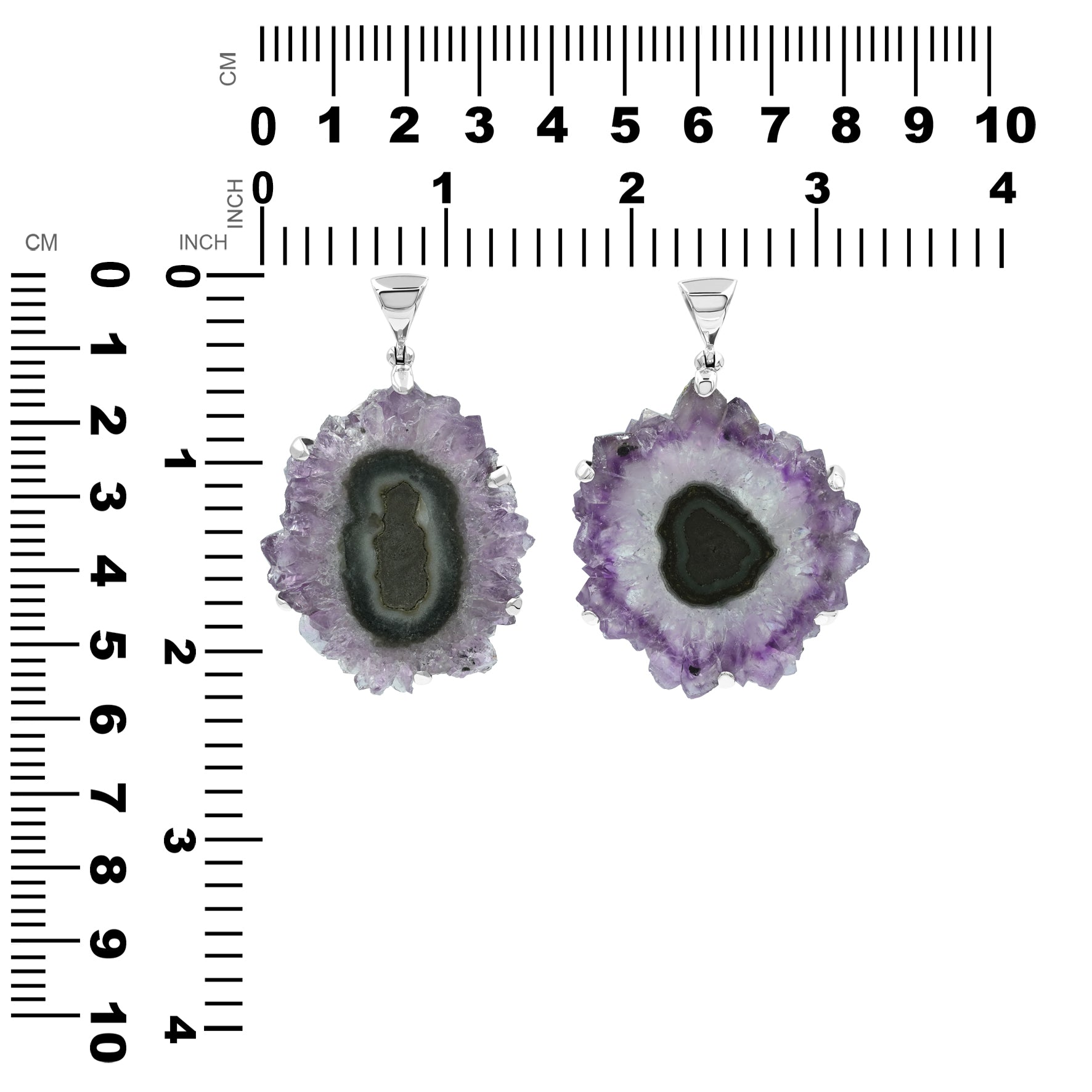 Amethyst Rose prong set pendant 2.3" tall