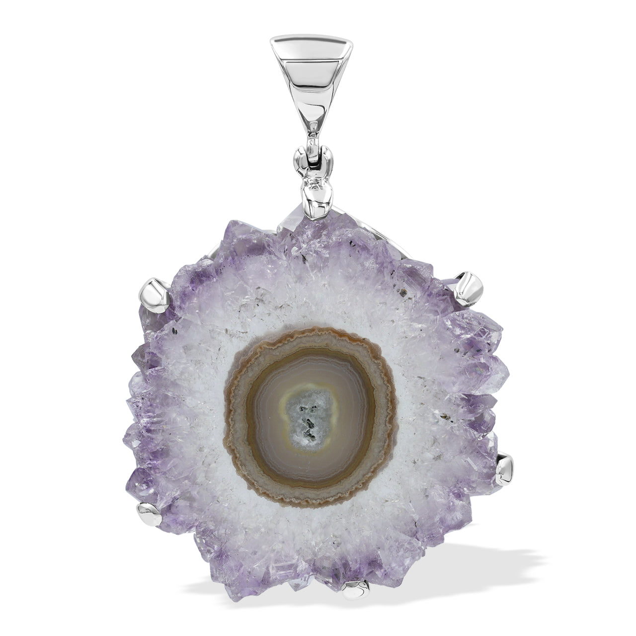 Amethyst Rose Prong Set Pendant