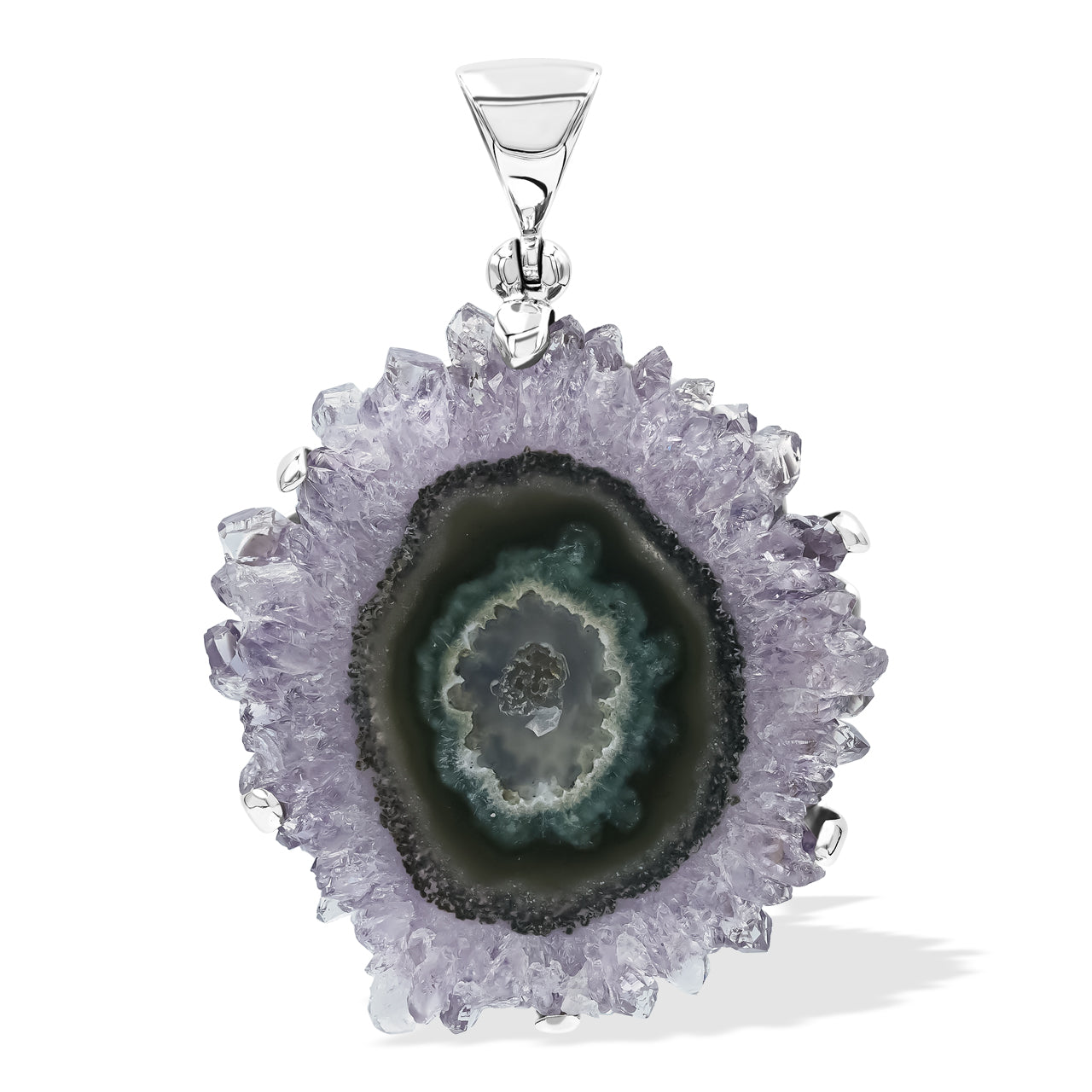 Amethyst Rose Prong Set Pendant