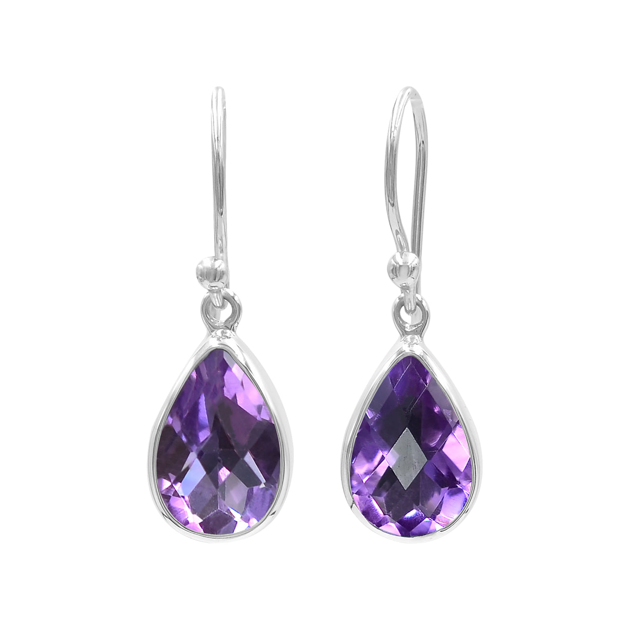 Faceted Amethyst Earrings