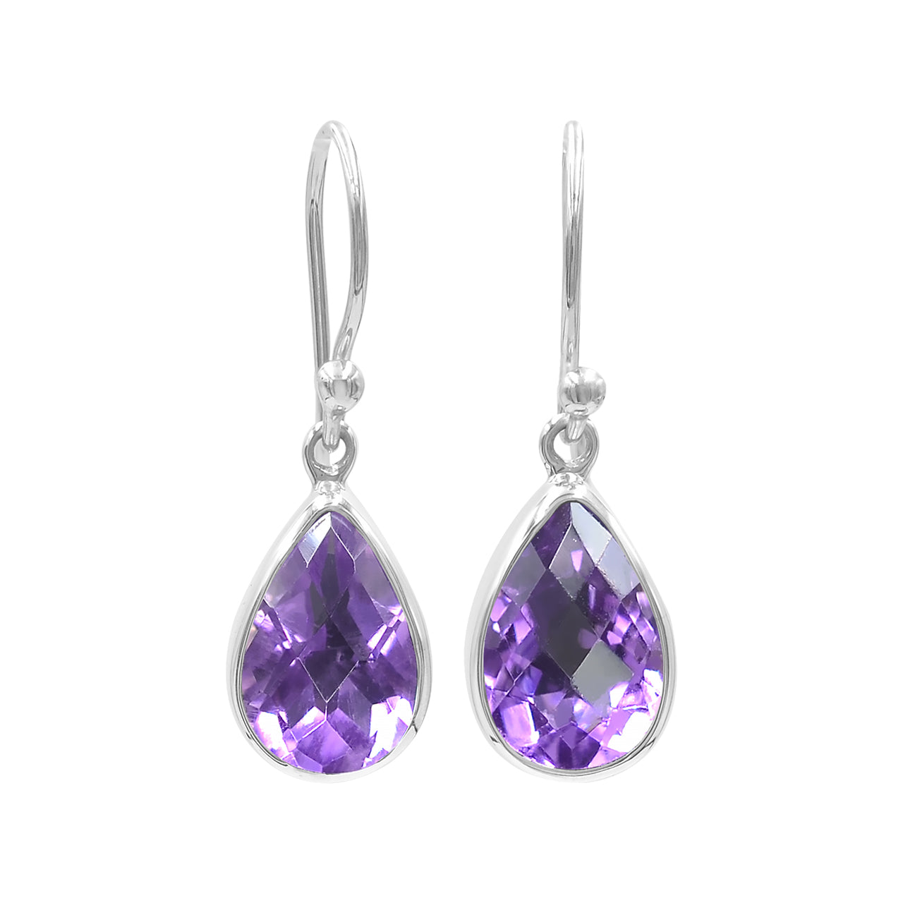 Faceted Amethyst Earrings