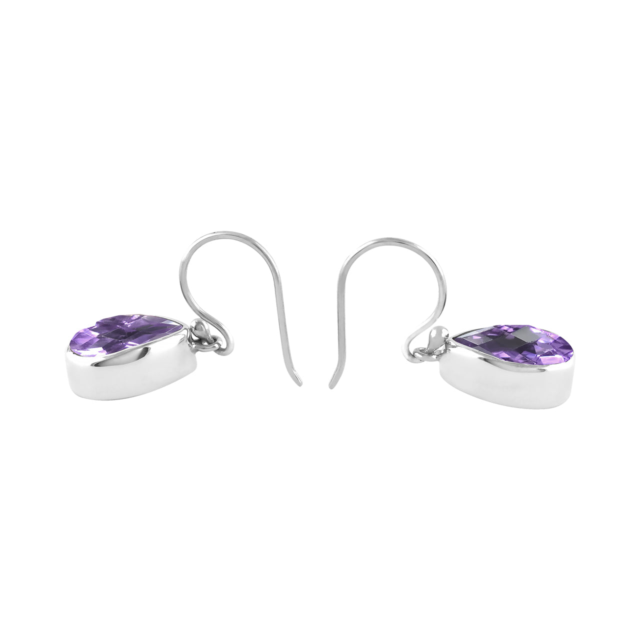 Faceted Amethyst Earrings