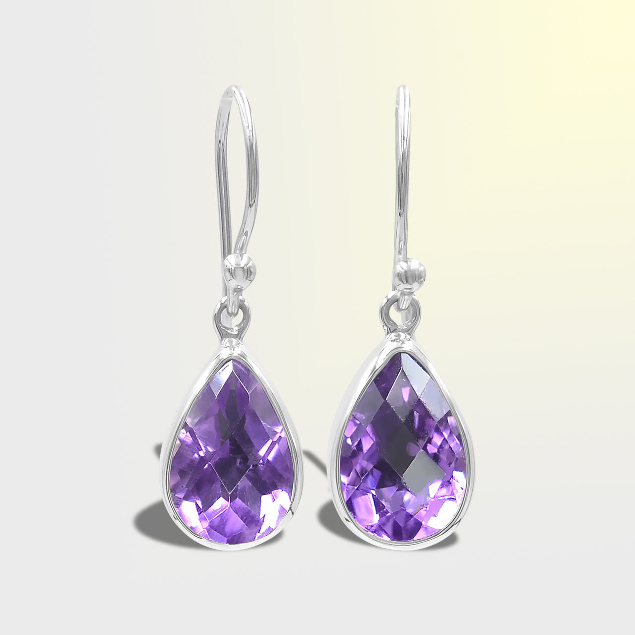 Faceted Amethyst Earrings