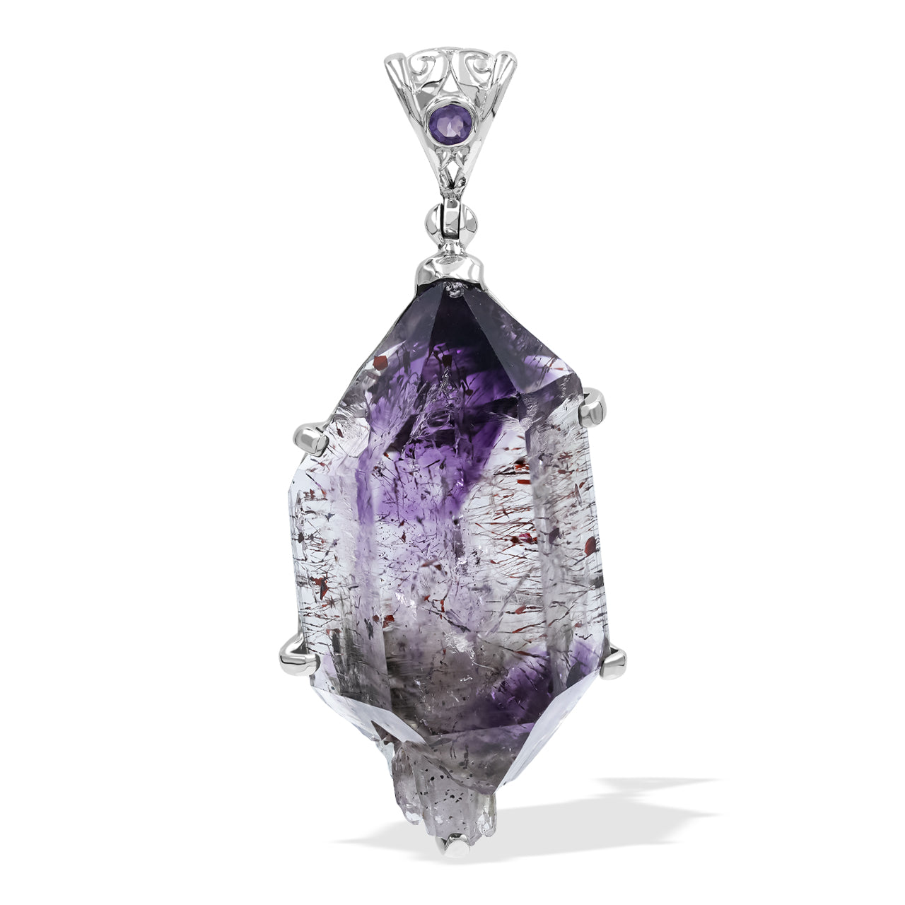 Shangaan Amethyst Crystal Pendant with Filigree Bale