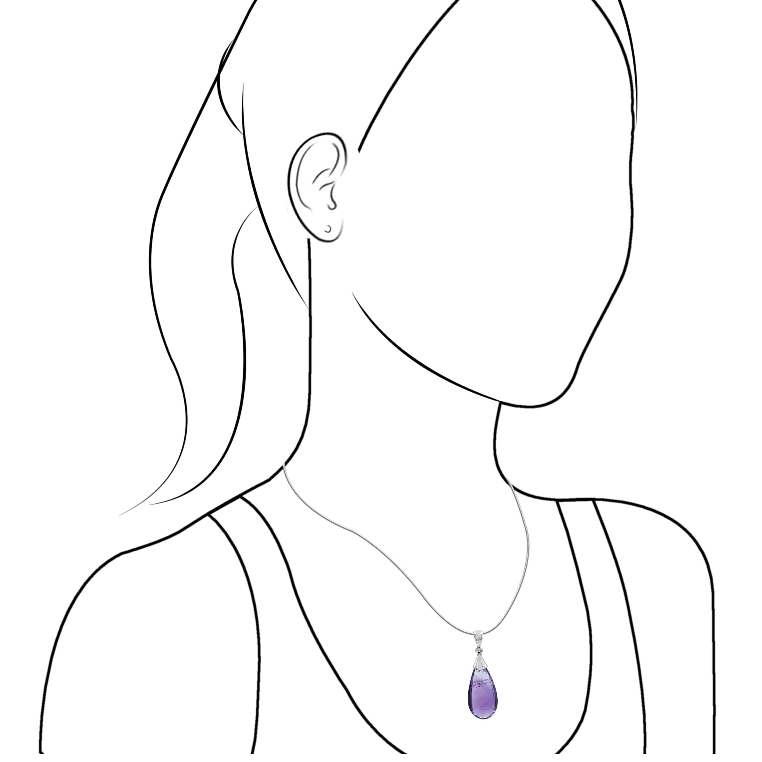 Amethyst Teardrop Pendant