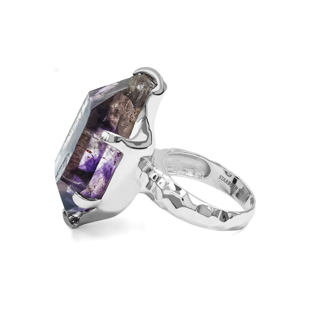 Shangaan Amethyst Crystal Cast Prong Set Ring