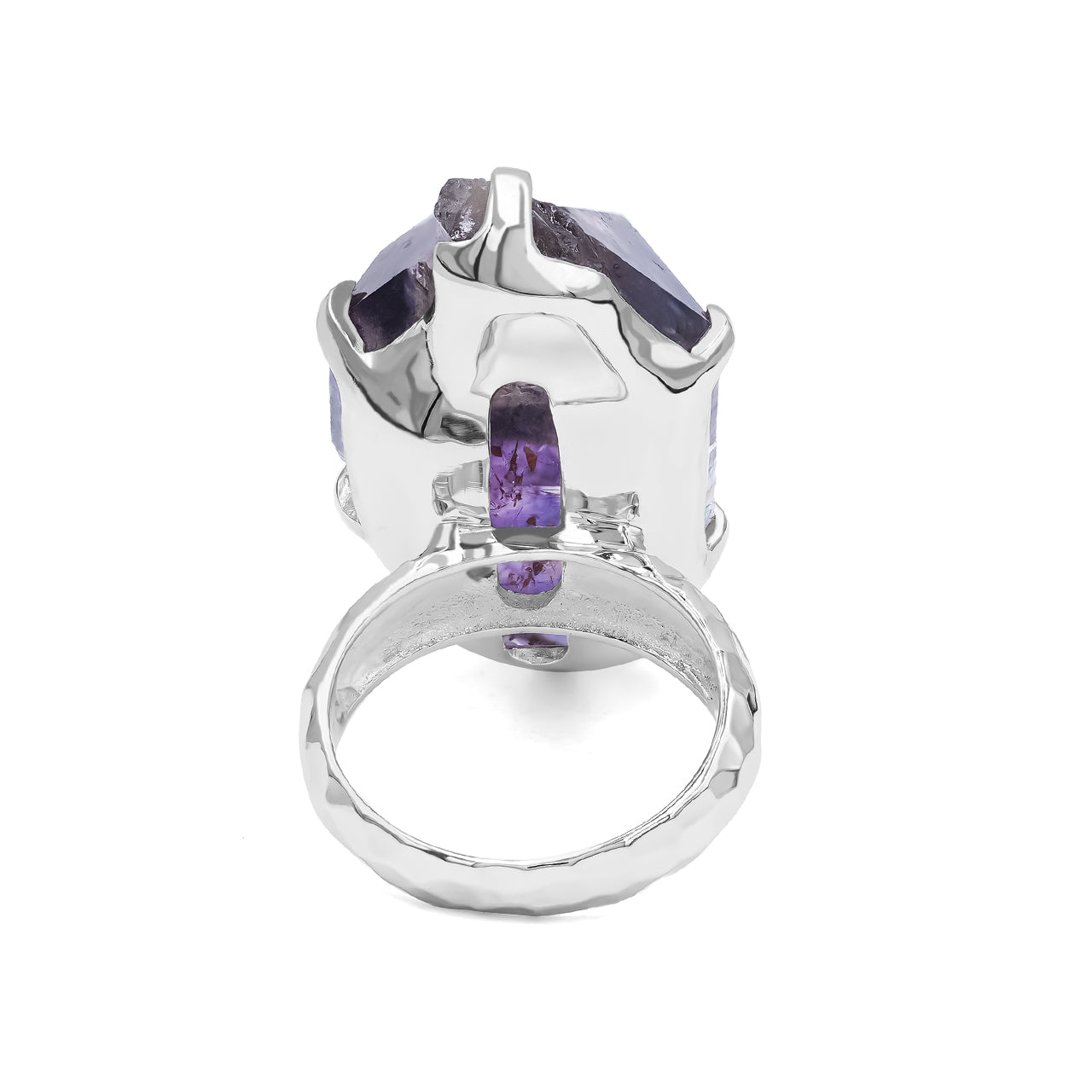 Shangaan Amethyst Crystal Cast Prong Set Ring