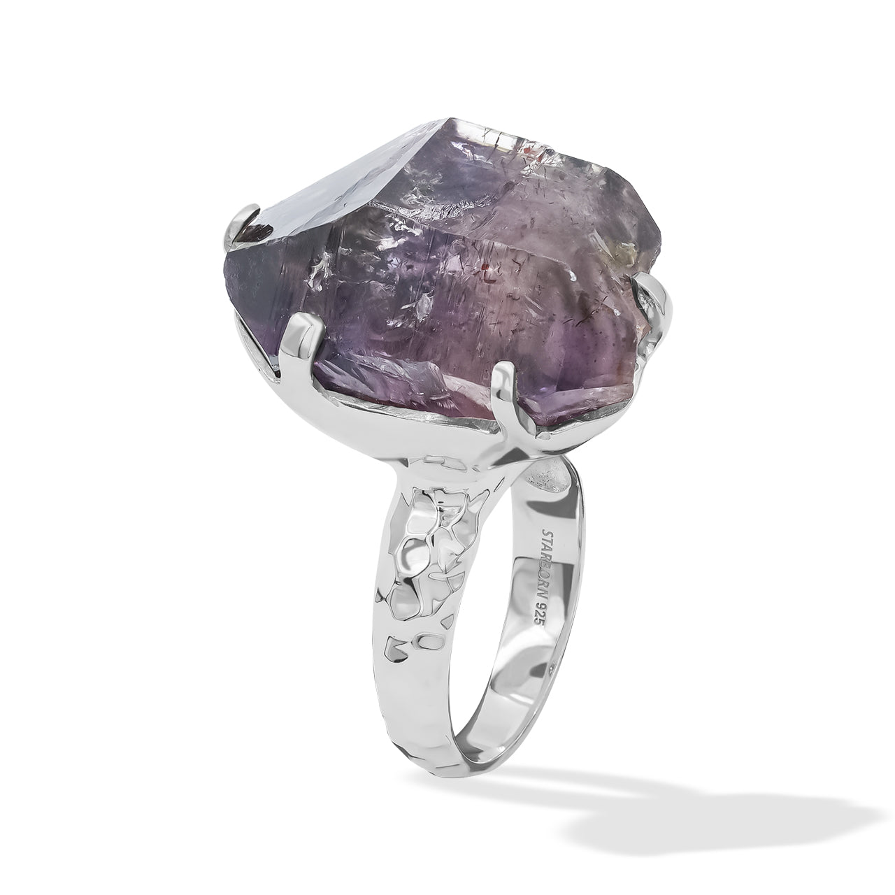 Shangaan Amethyst Crystal Cast Prong Set Ring