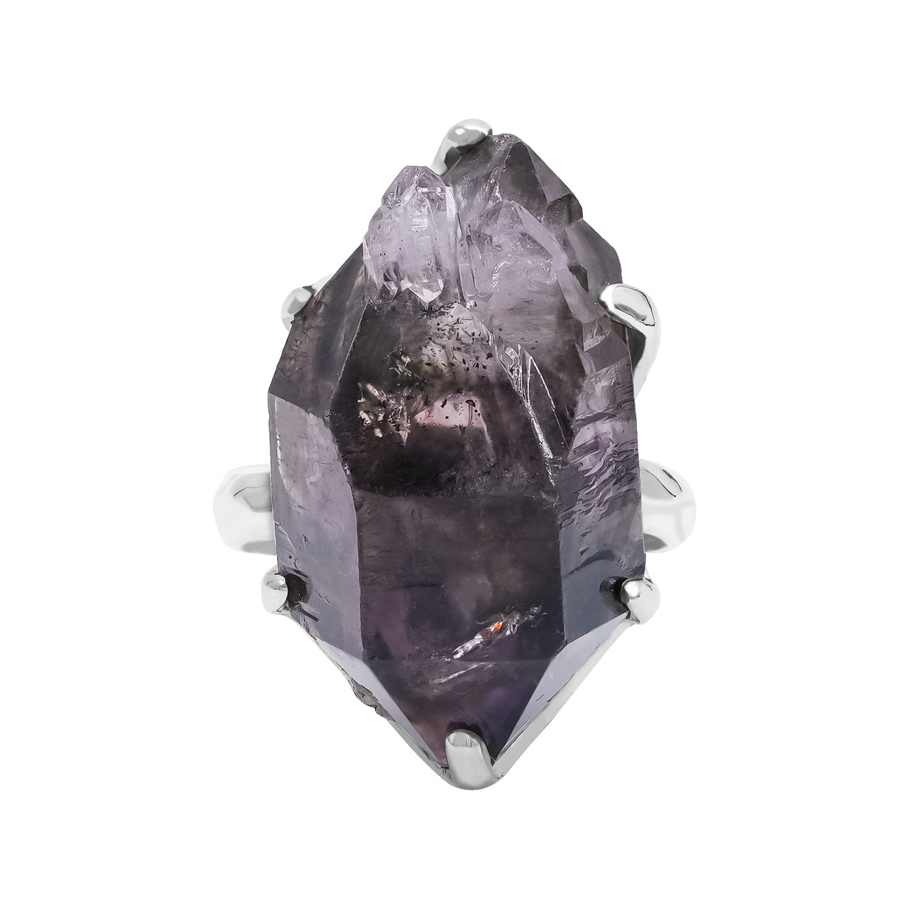 Faceted Shangaan Amethyst Crystal Prong Set Ring