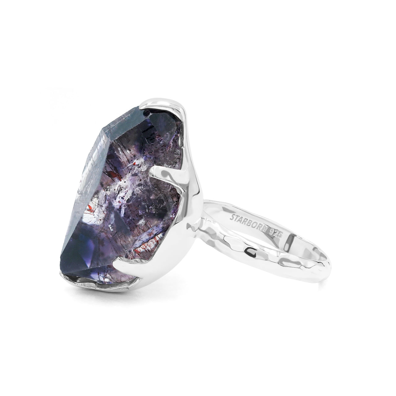 Faceted Shangaan Amethyst Crystal Prong Set Ring