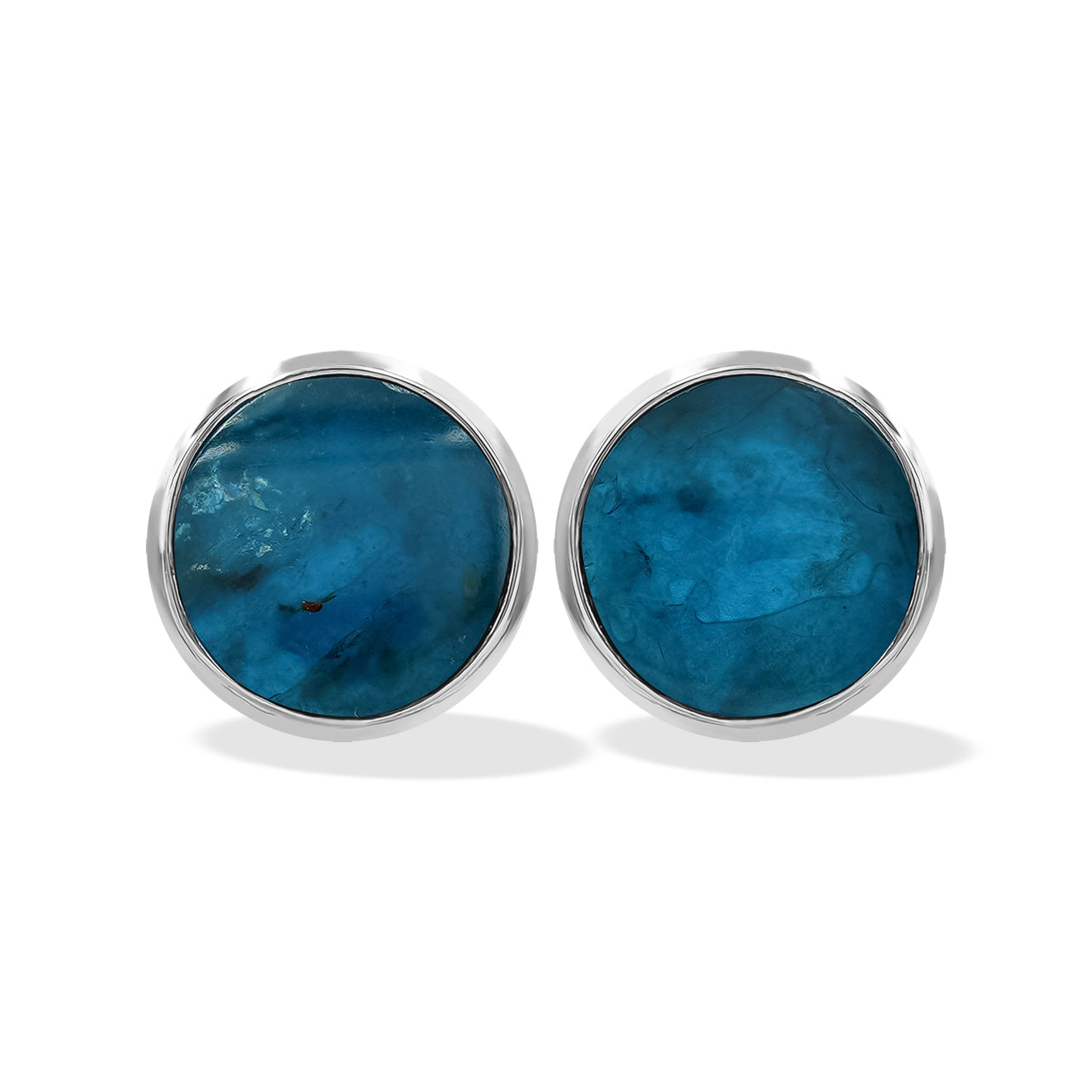 Blue Apatite Post Earrings 8mm