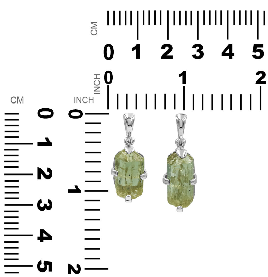 Green Apatite Prong Set Pendant