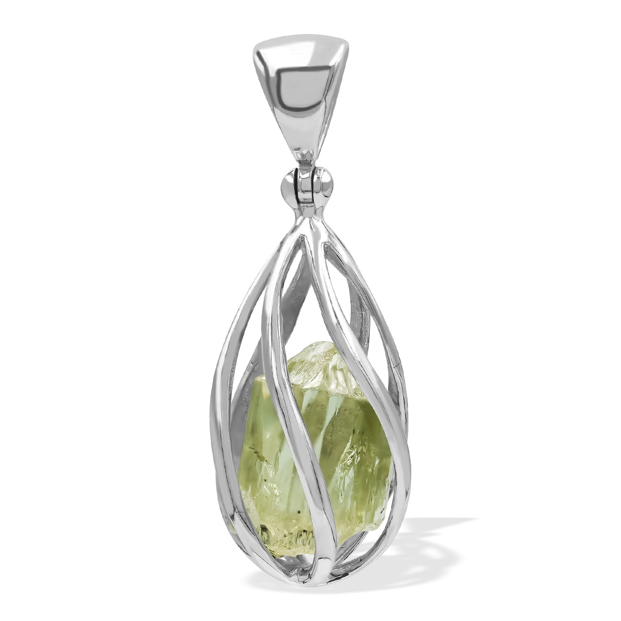 Green Apatite Crystal caged Pendant