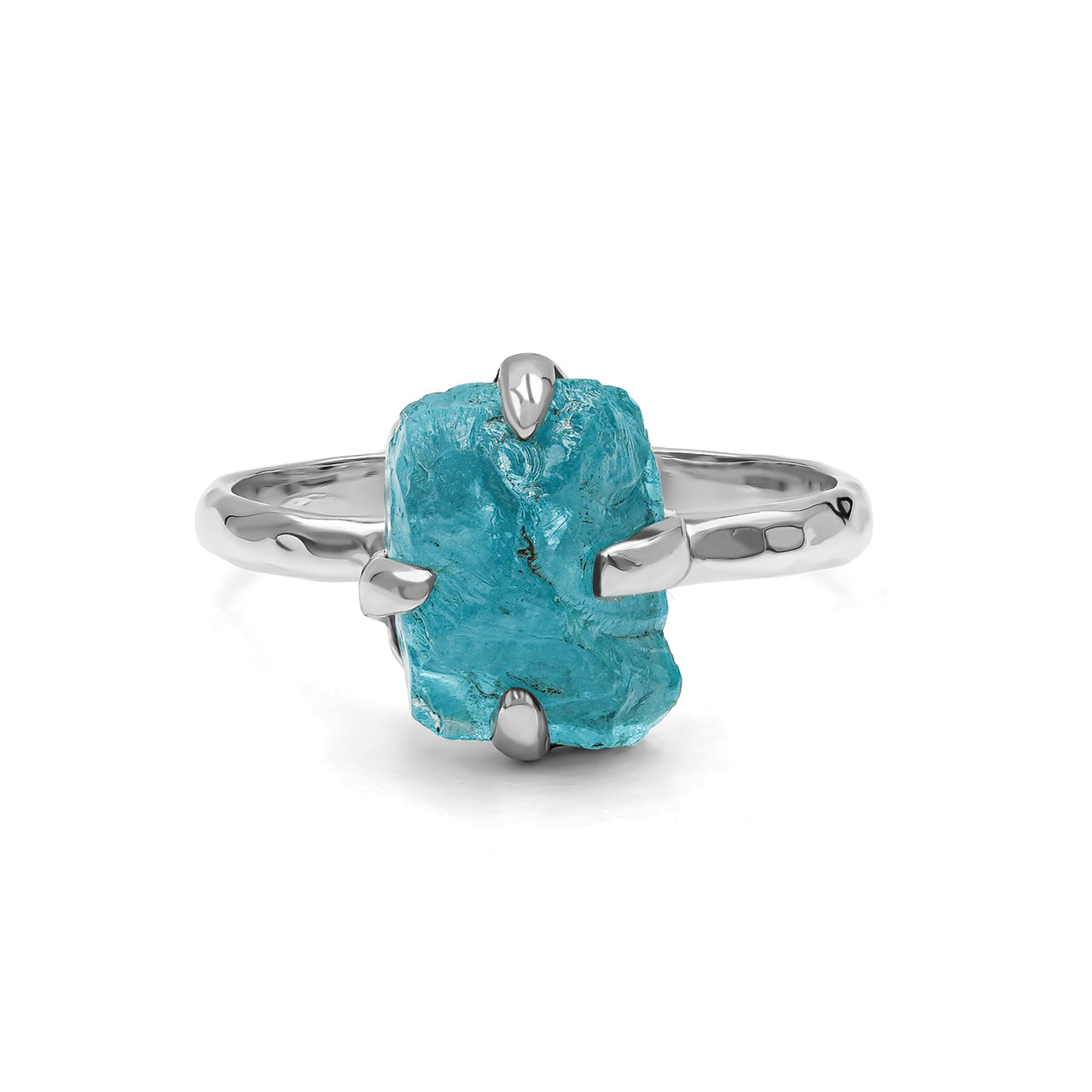 Charming Apatite Rough Prong Set Ring