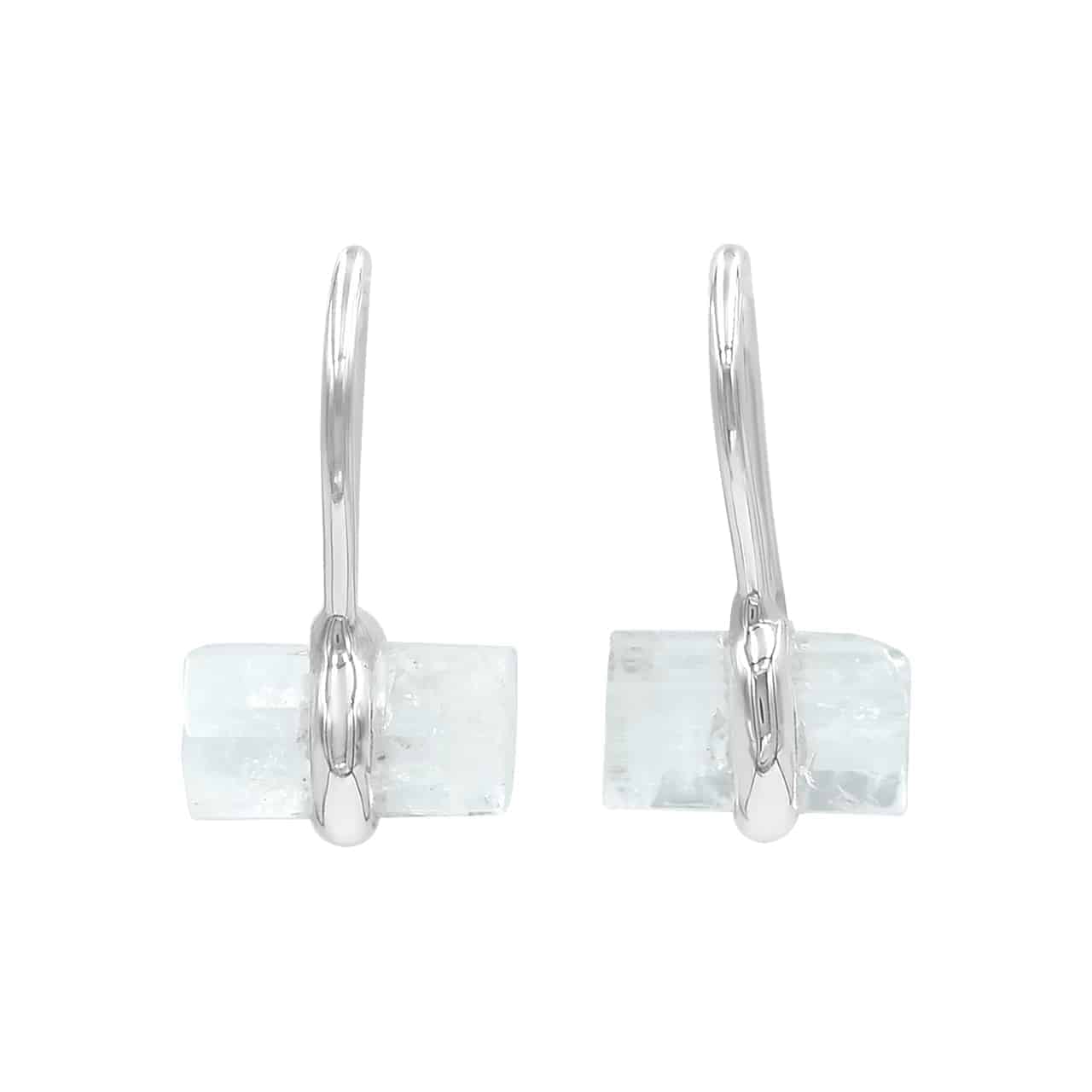 Aquamarine Crystal Sterling Silver Drop Earrings