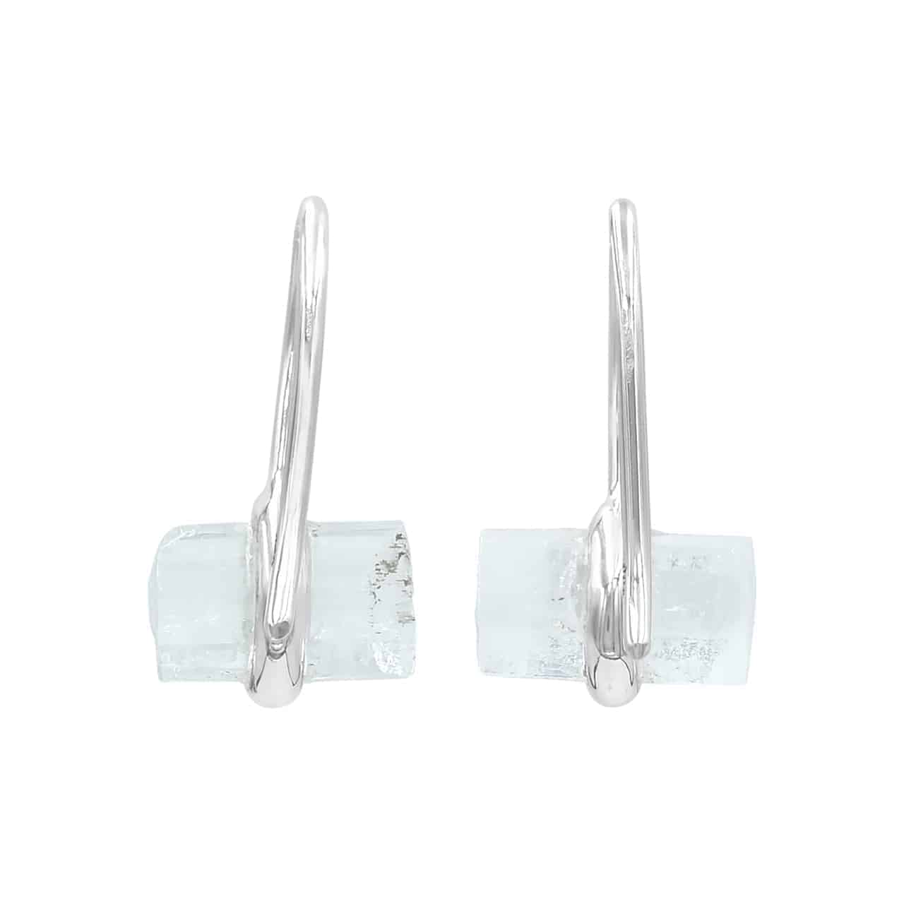 Aquamarine Crystal Sterling Silver Drop Earrings