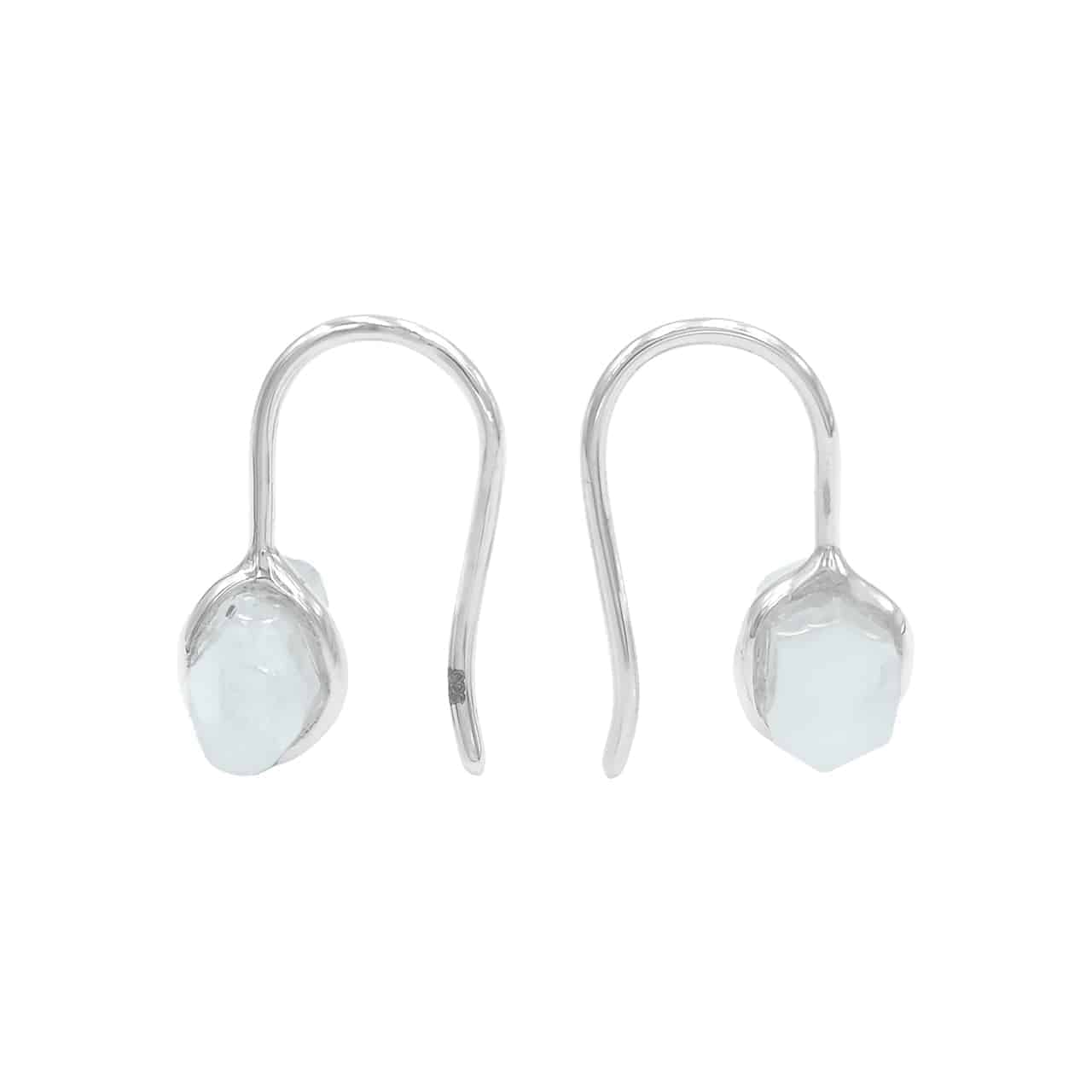 Aquamarine Crystal Sterling Silver Drop Earrings