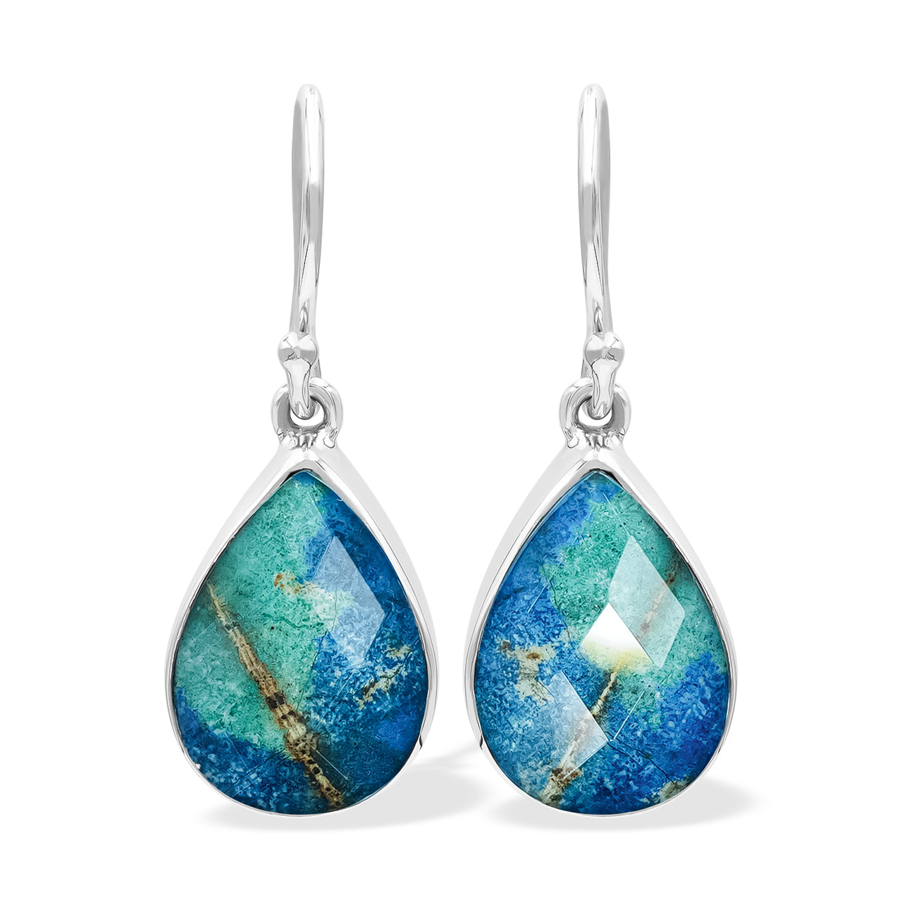 Charming Azurite Malachite Pear-Shape Earring