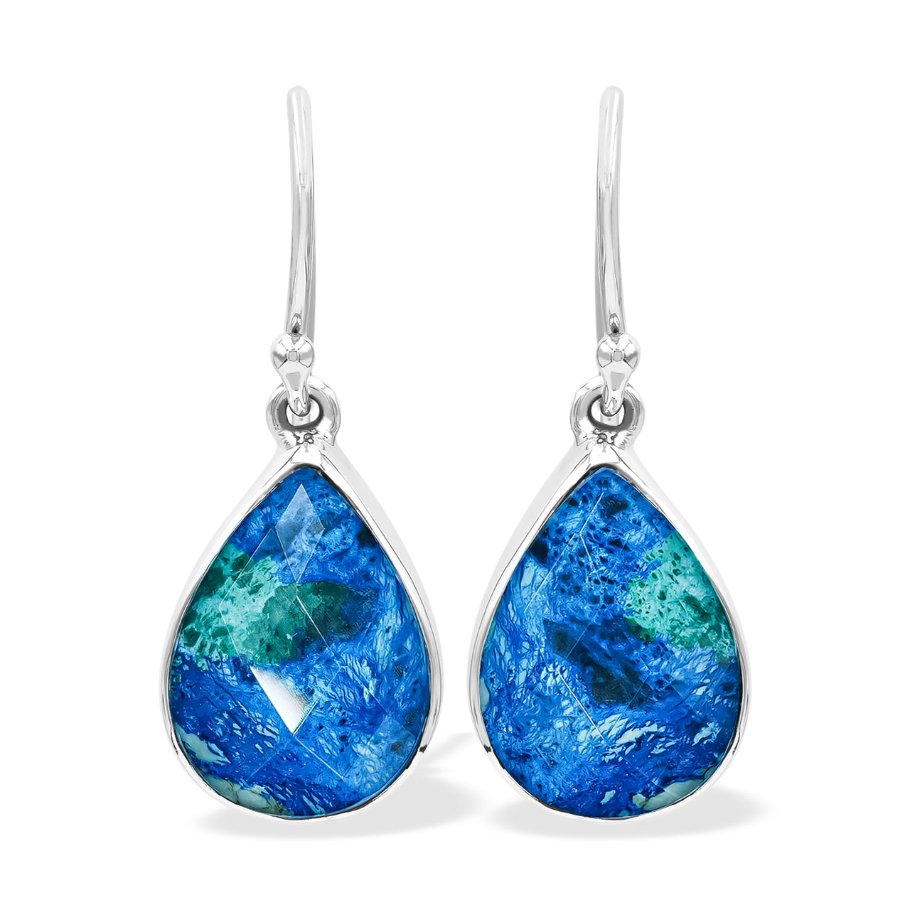 Charming Azurite Malachite Pear-Shape Earring