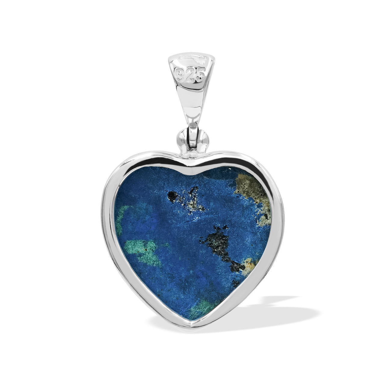 Faceted Azurite Malachite Heart Shaped Pendant