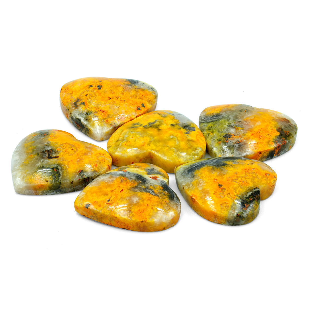 The Bumblebee Jasper Heart Cabochon 20mm - 1 piece