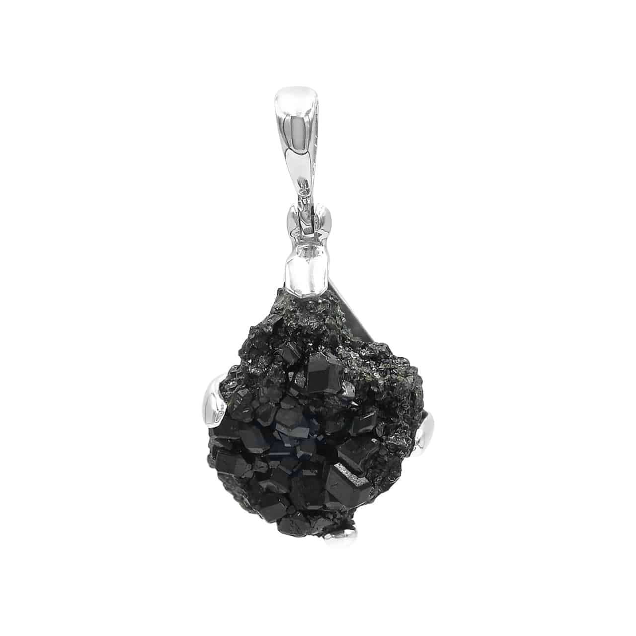 Captivating Black Garnet Crystal Pendant 1.2" Tall