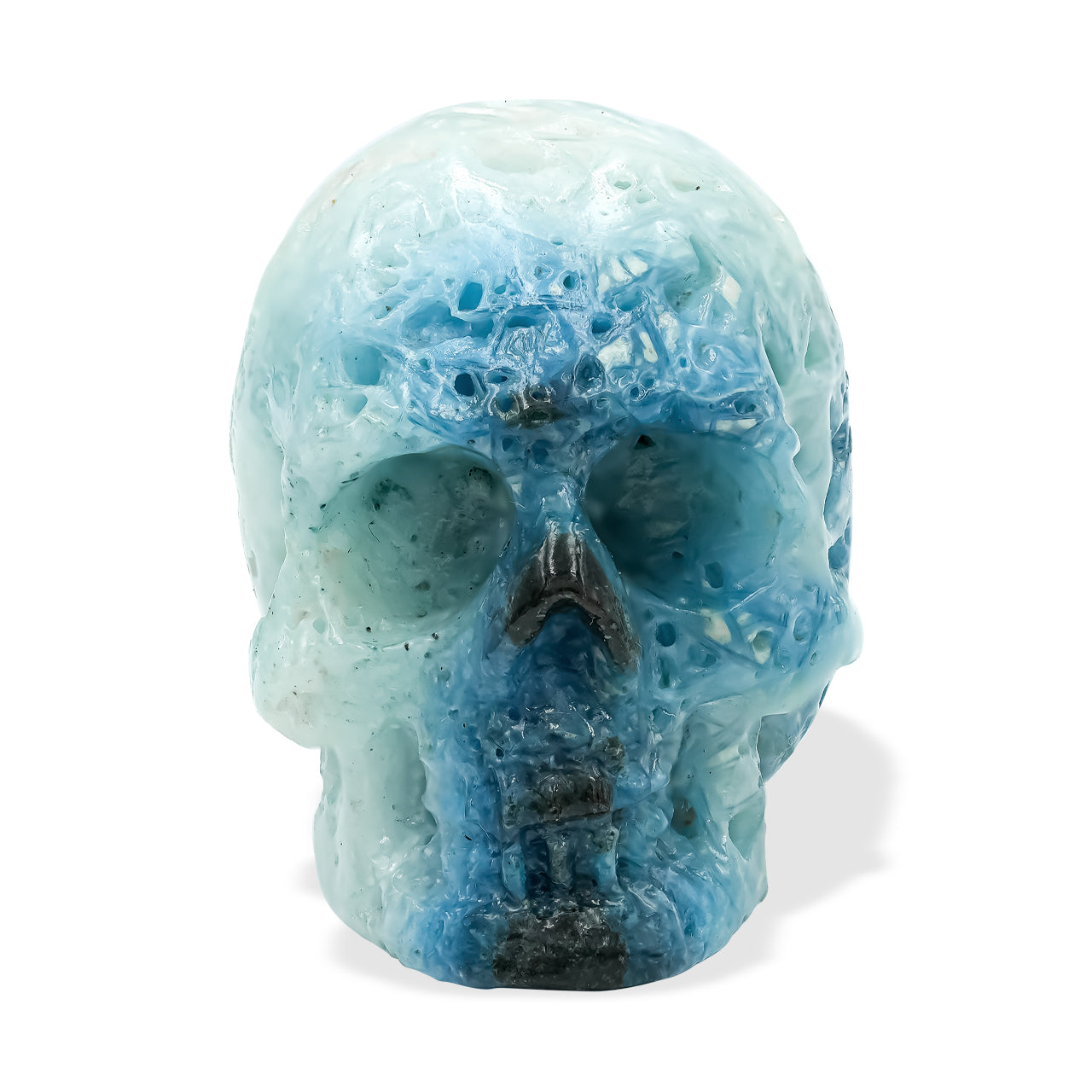 Blue Ice Skull Carving