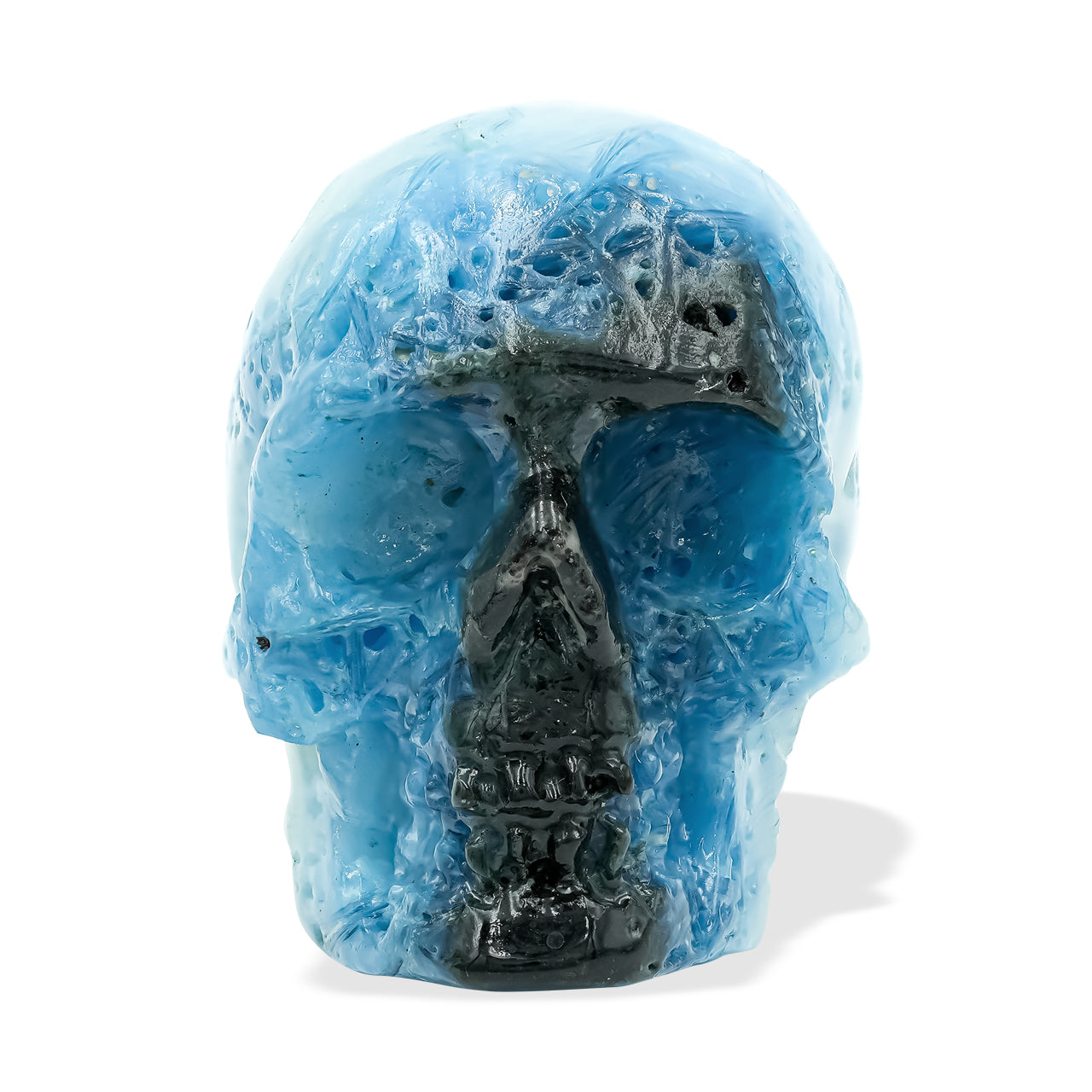 Blue Ice Skull Carving